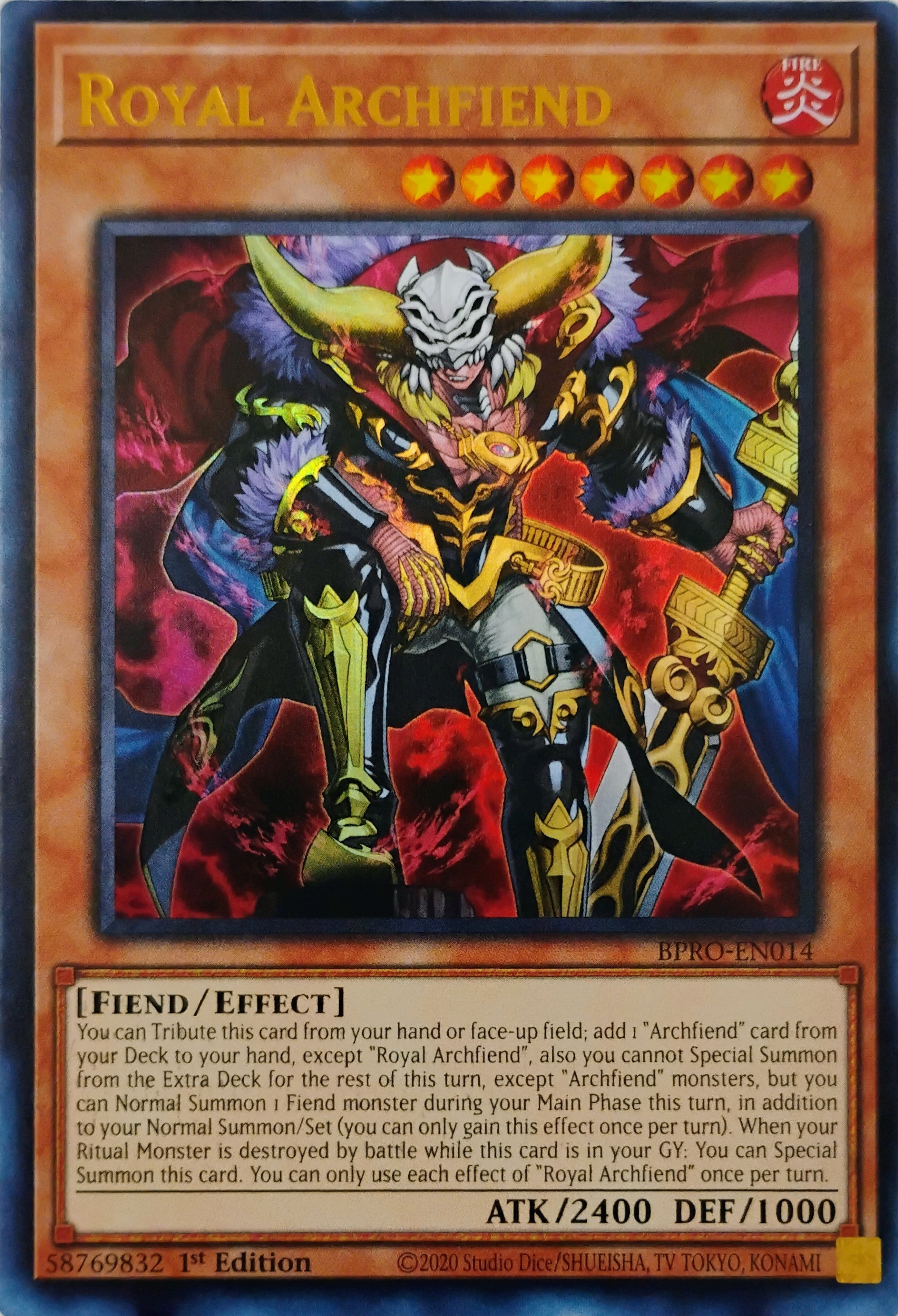 Yugioh! Royal Archfiend Bpro-en014 Ultra Rare