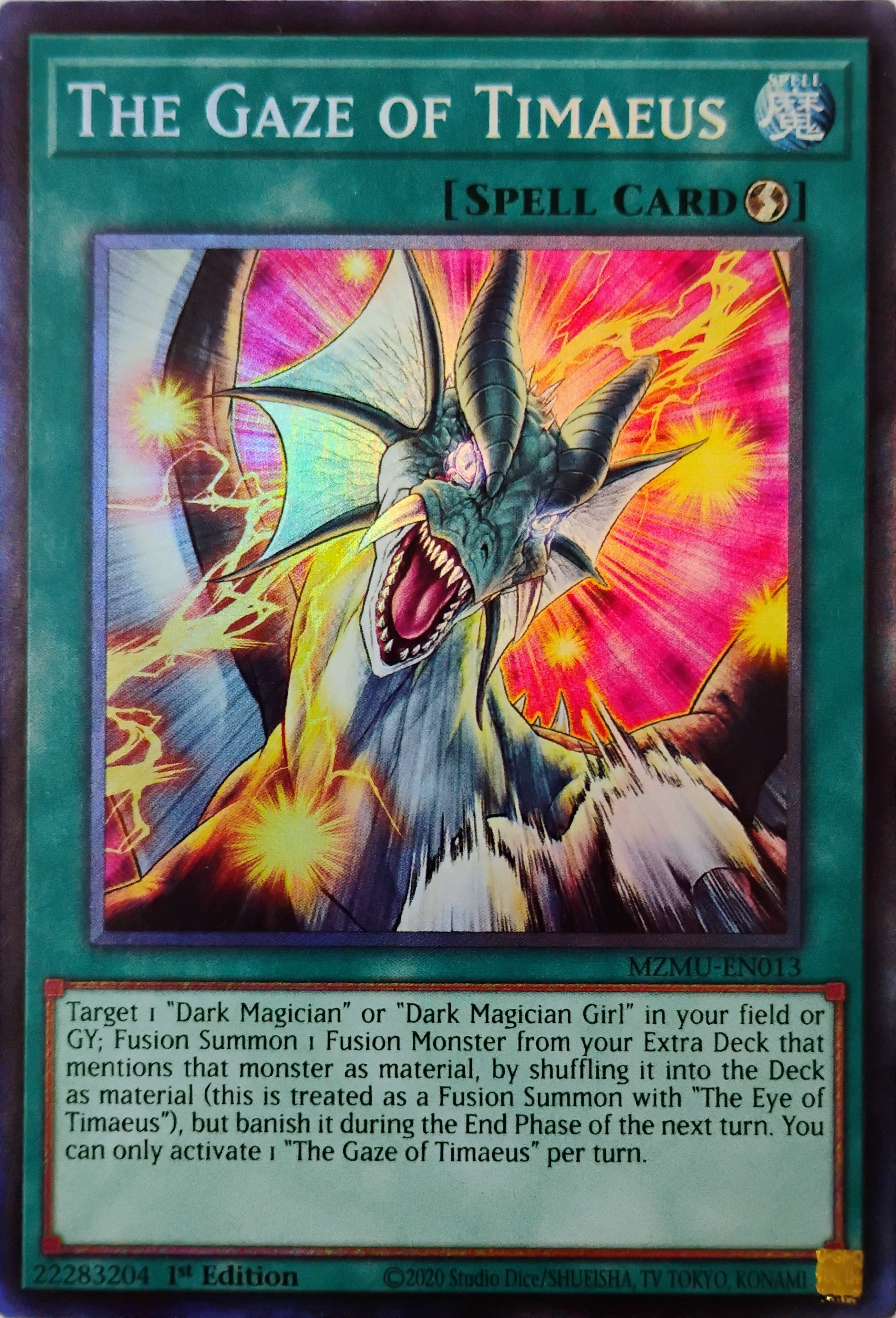 Yugioh! The Gaze Of Timaeus Mzmu-en013 Collector rare