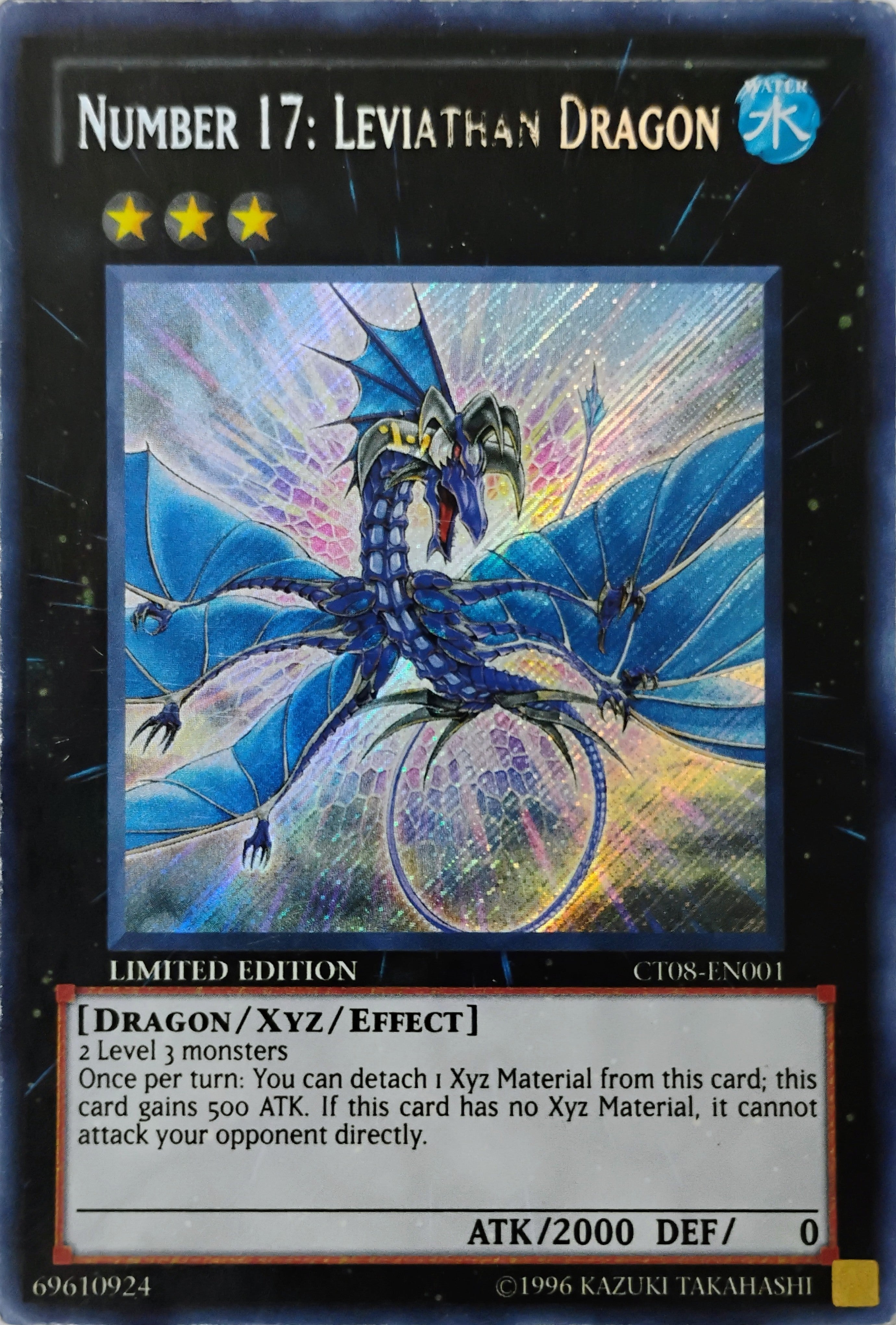 Yugioh! Number 17: Leviathan Dragon Ct08-en001 Limited Edition Secreta