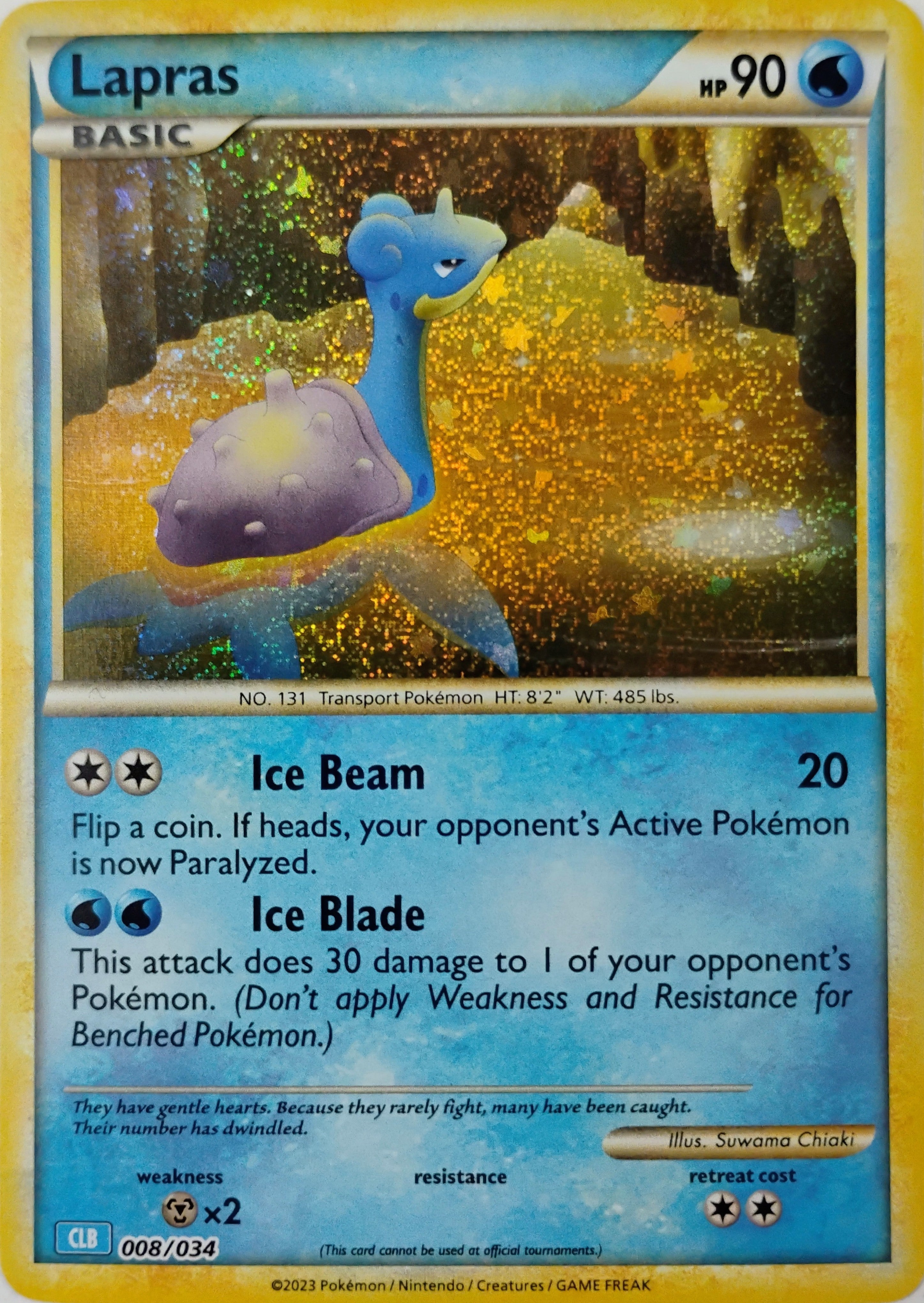 Pokémon tcg Lapras 008/034 Holo Cosmo (Clb)