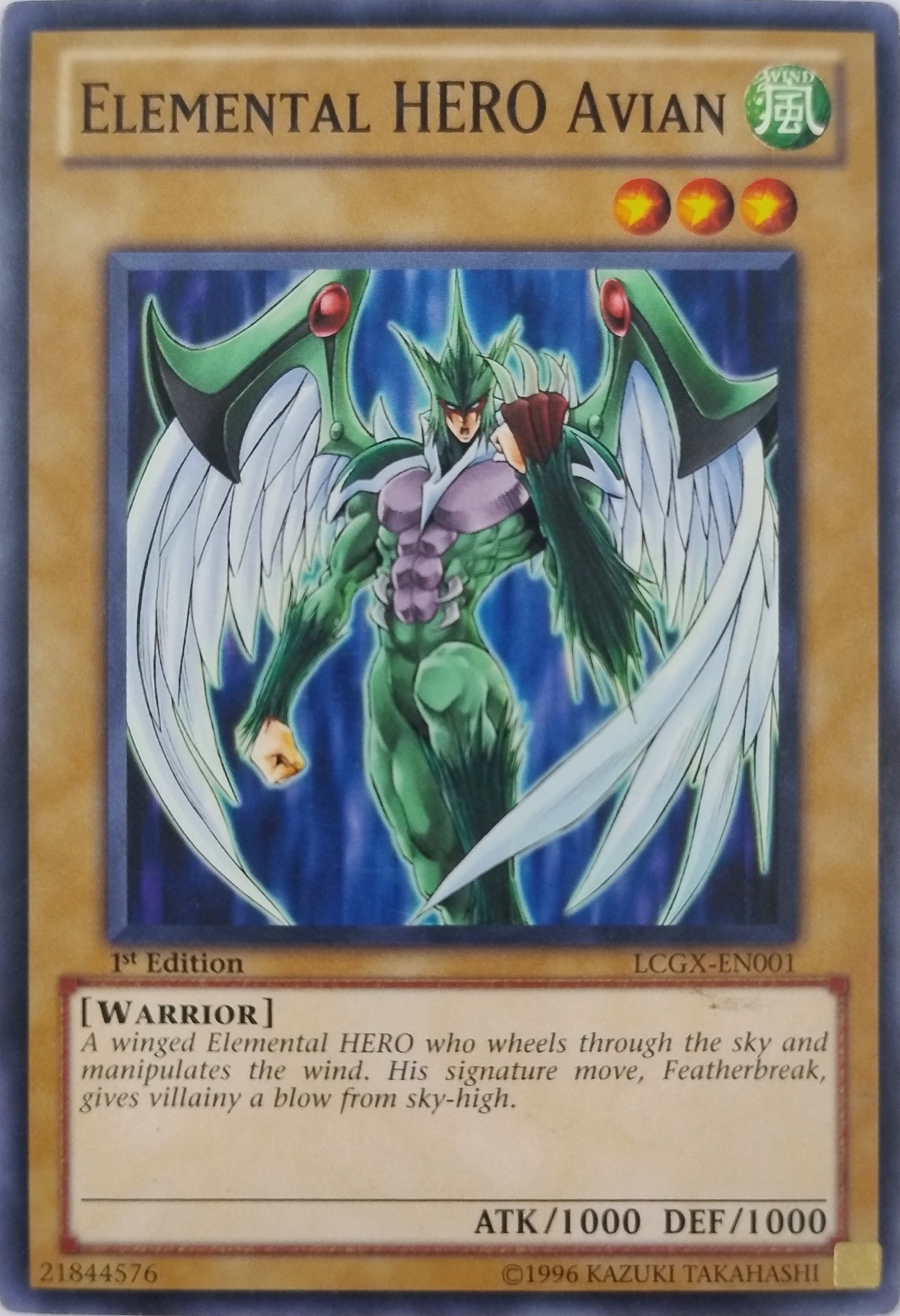 Yugioh! Elemental Hero Avían Lcgx-en001 1st Edition