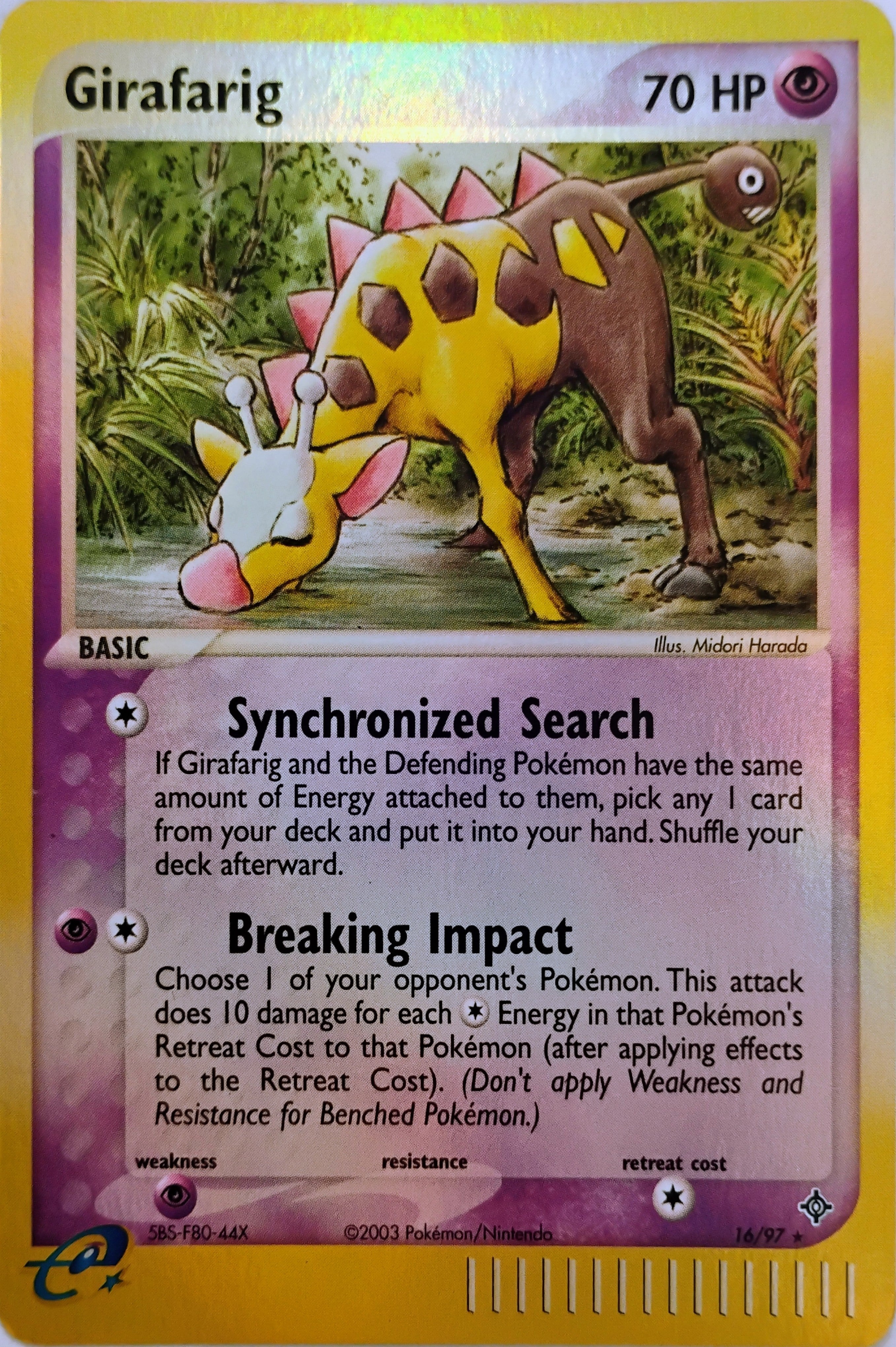 Pokémon tcg Girafarig 16/97 Reverse