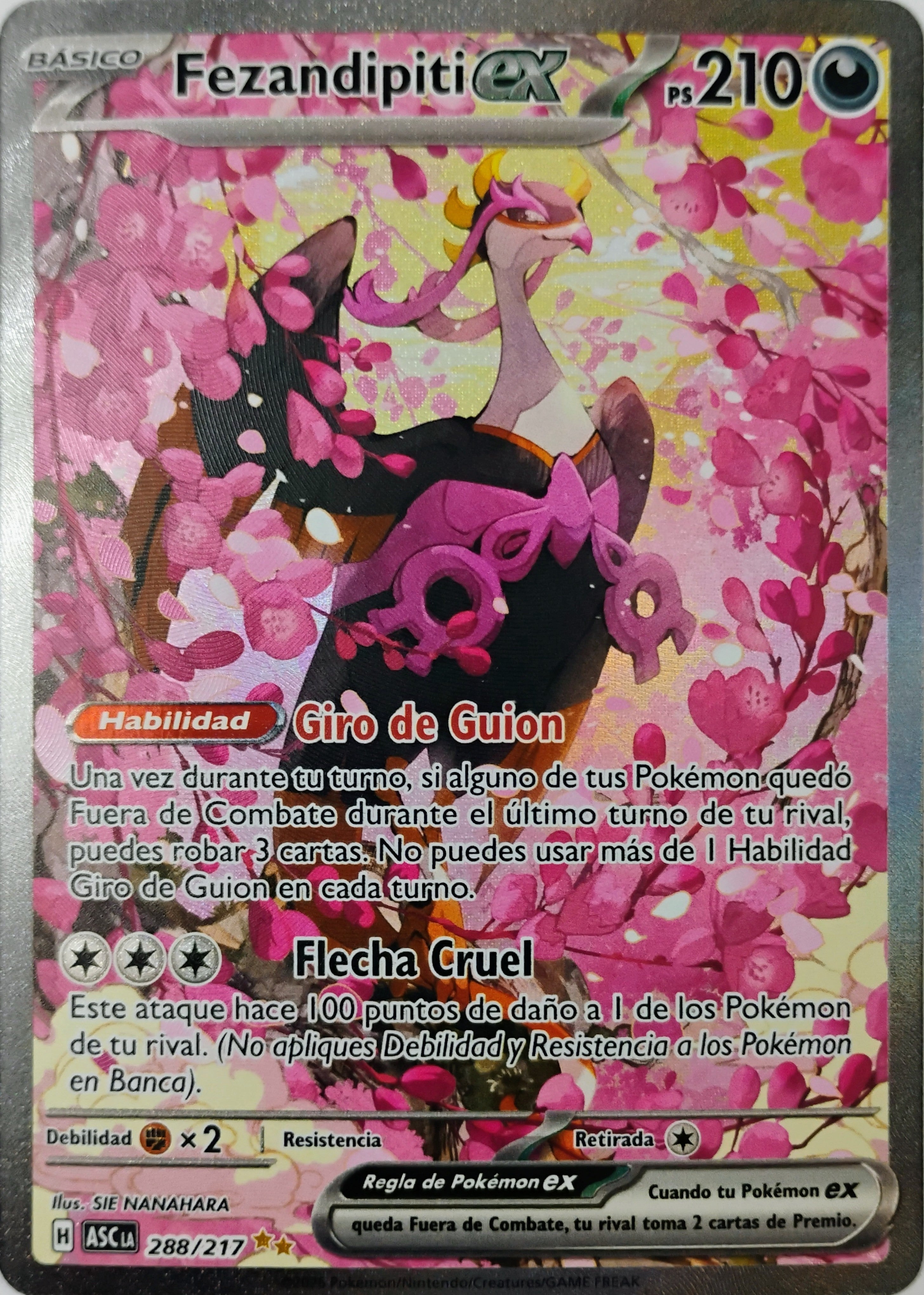 Pokémon tcg Fezandipiti Ex 288/217 (Español)