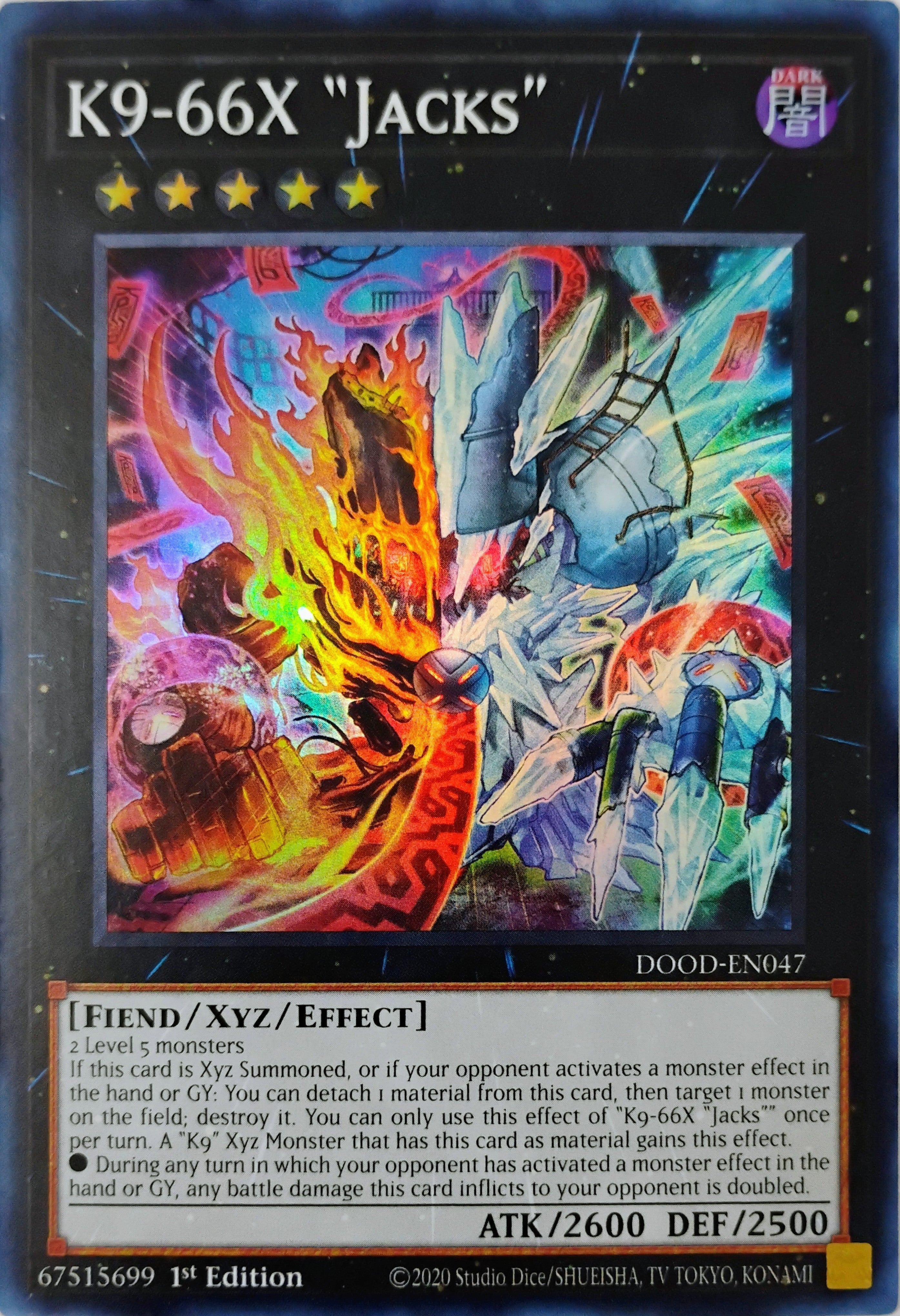 Yugioh! K9-66X "Jacks" Dood-en047 Super Rare