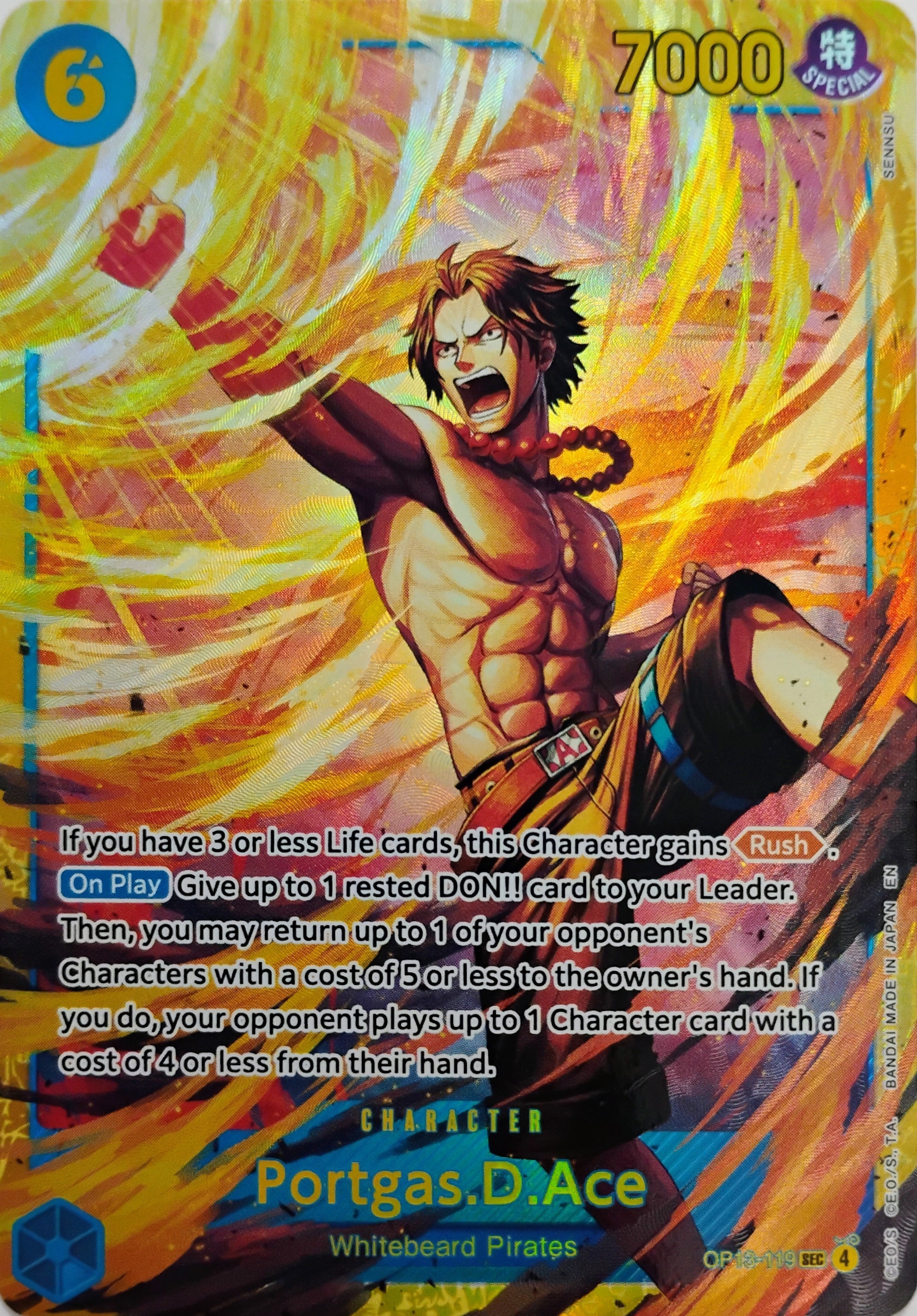 One piece Porfas.D.Ace Op13-119 Foil