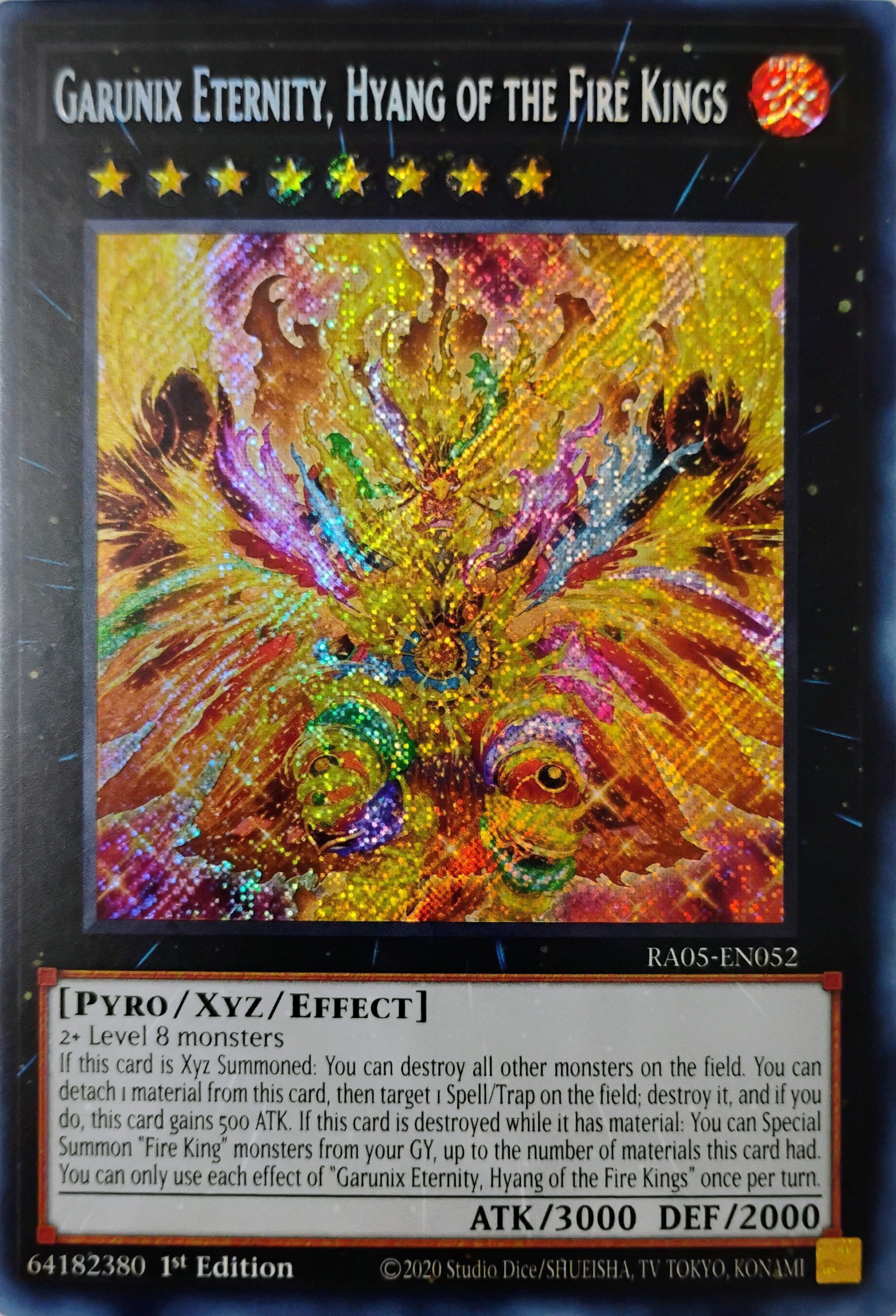 Yugioh! Garunix Eternity, Hyang Of The Fire Kings Ra05-en052 1st edition Secreta