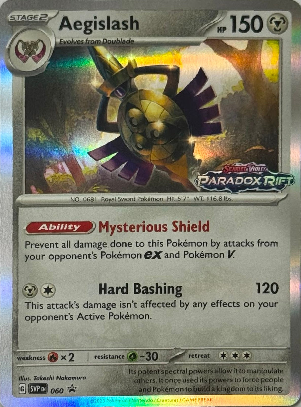 Pokémon Tcg Aegislash 060 Shiny (Escarleth & Violet Paradox Rift)