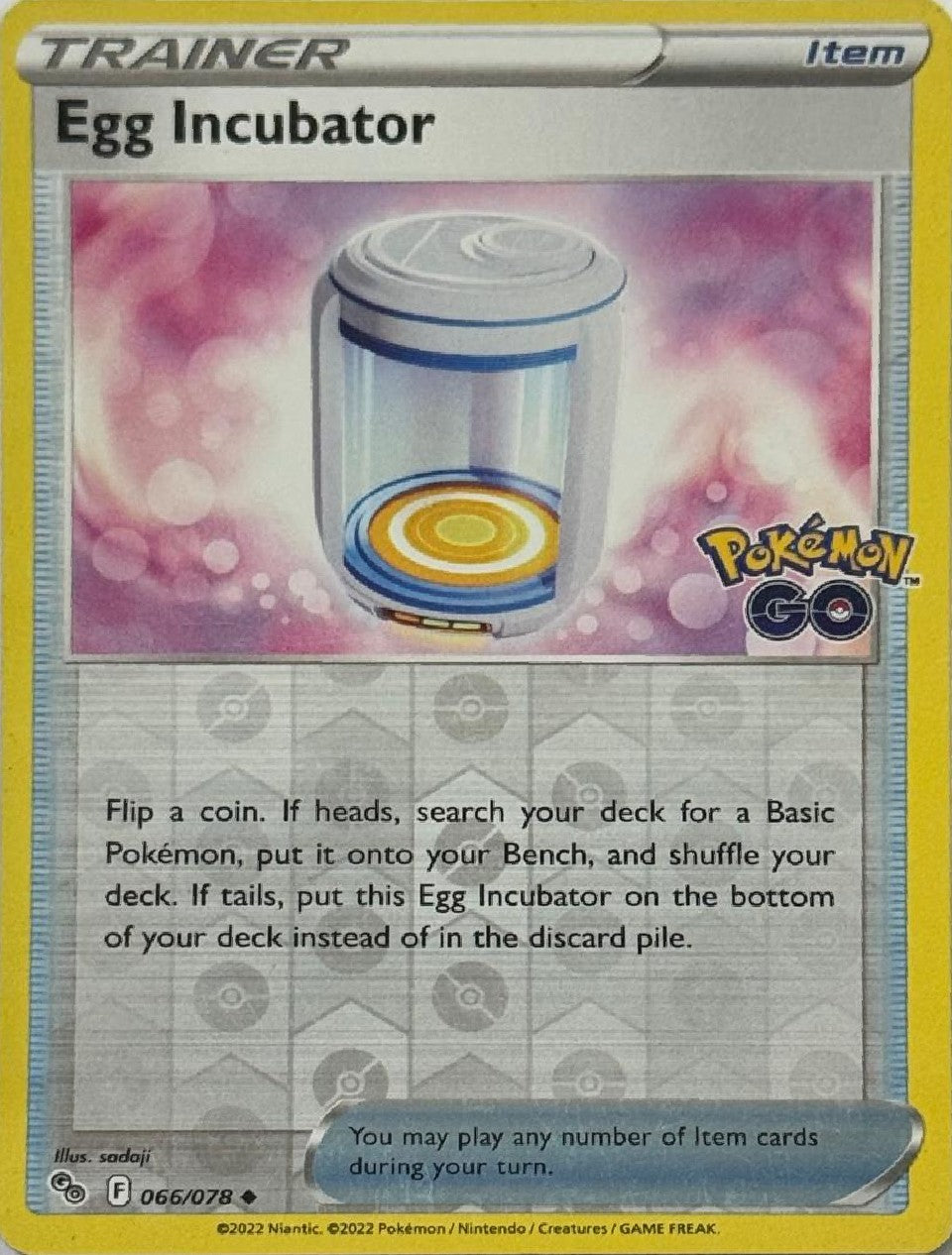 Pokémon Tcg Egg Incubator 066/078 Reverse (Pokémon go)