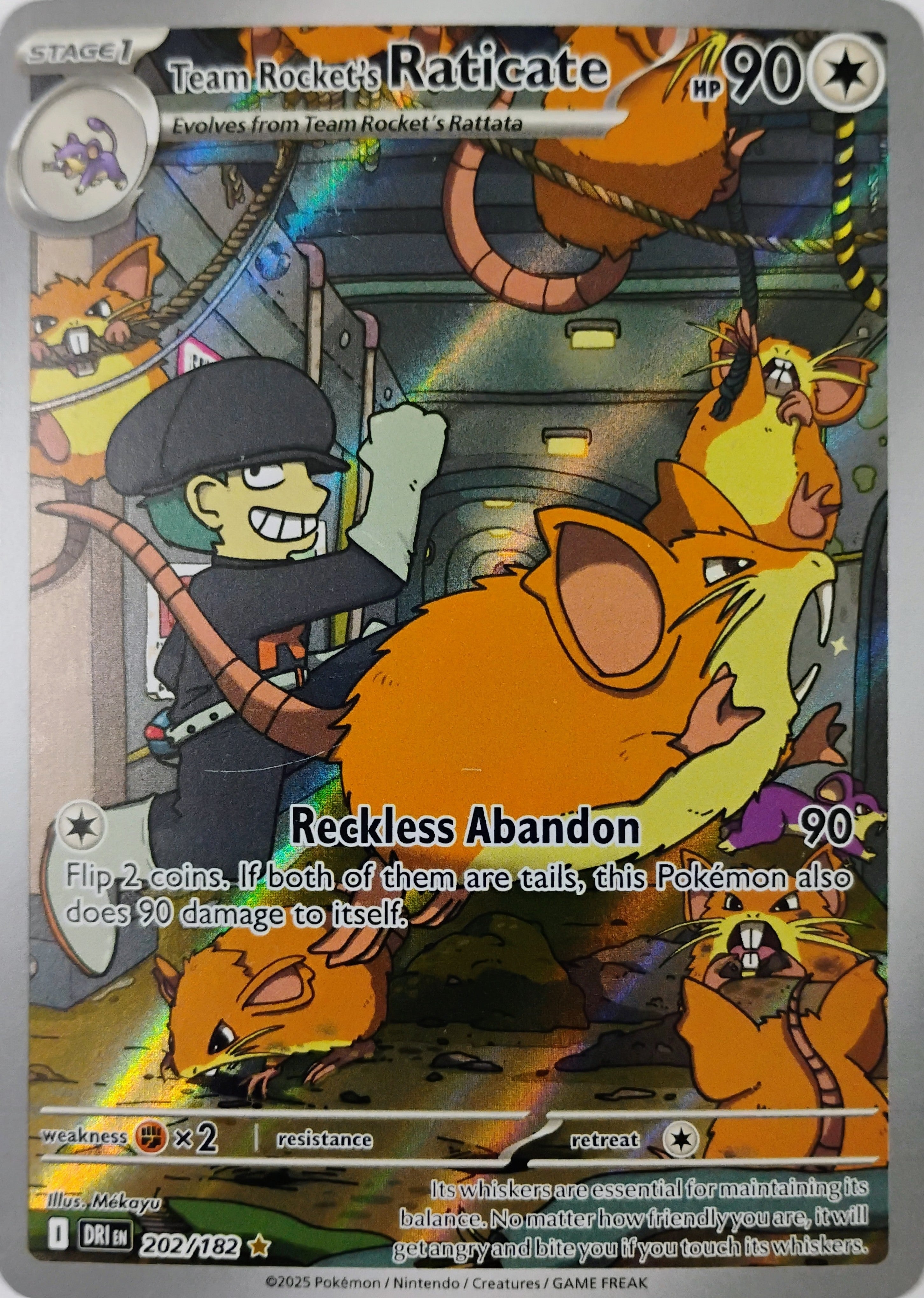 Pokémon tcg Team Rocket's Raticate 202/182