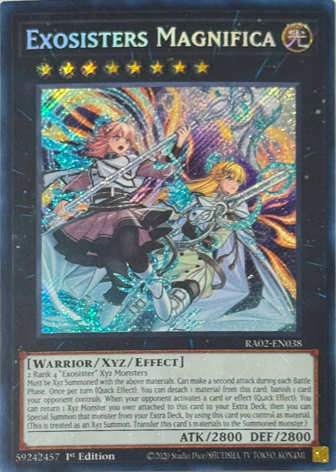 Yugioh! Exosisters Magnífica RA02-EN038 1st Edition Secret
