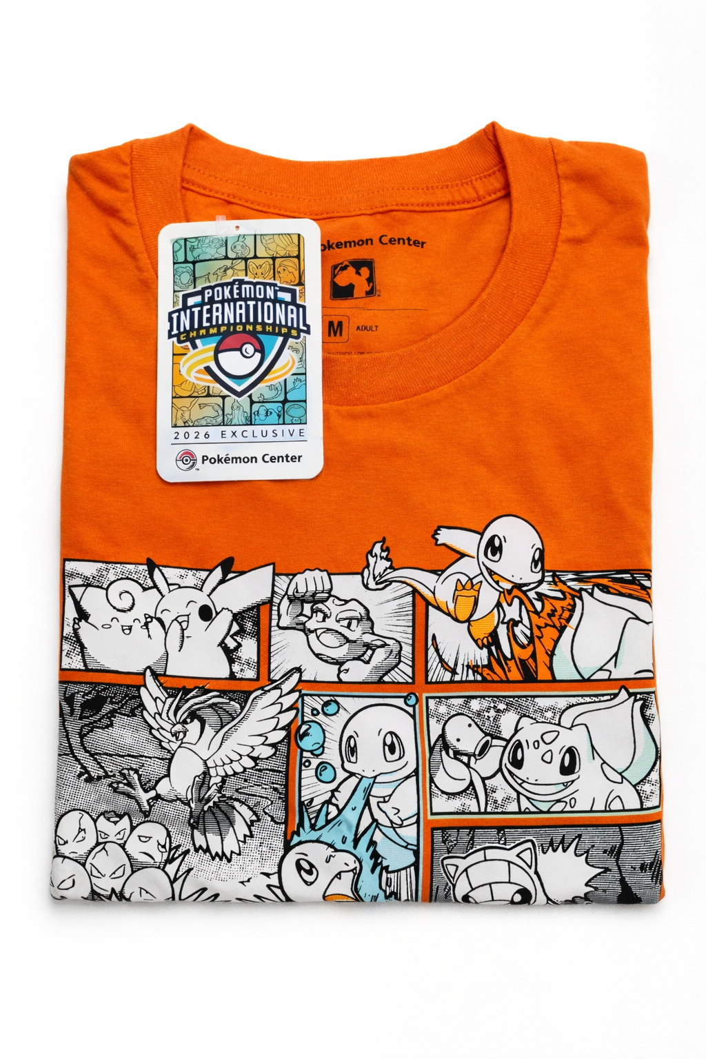 Playera EUIC 2026 London Pokémon Center Comic Naranja Talla: M