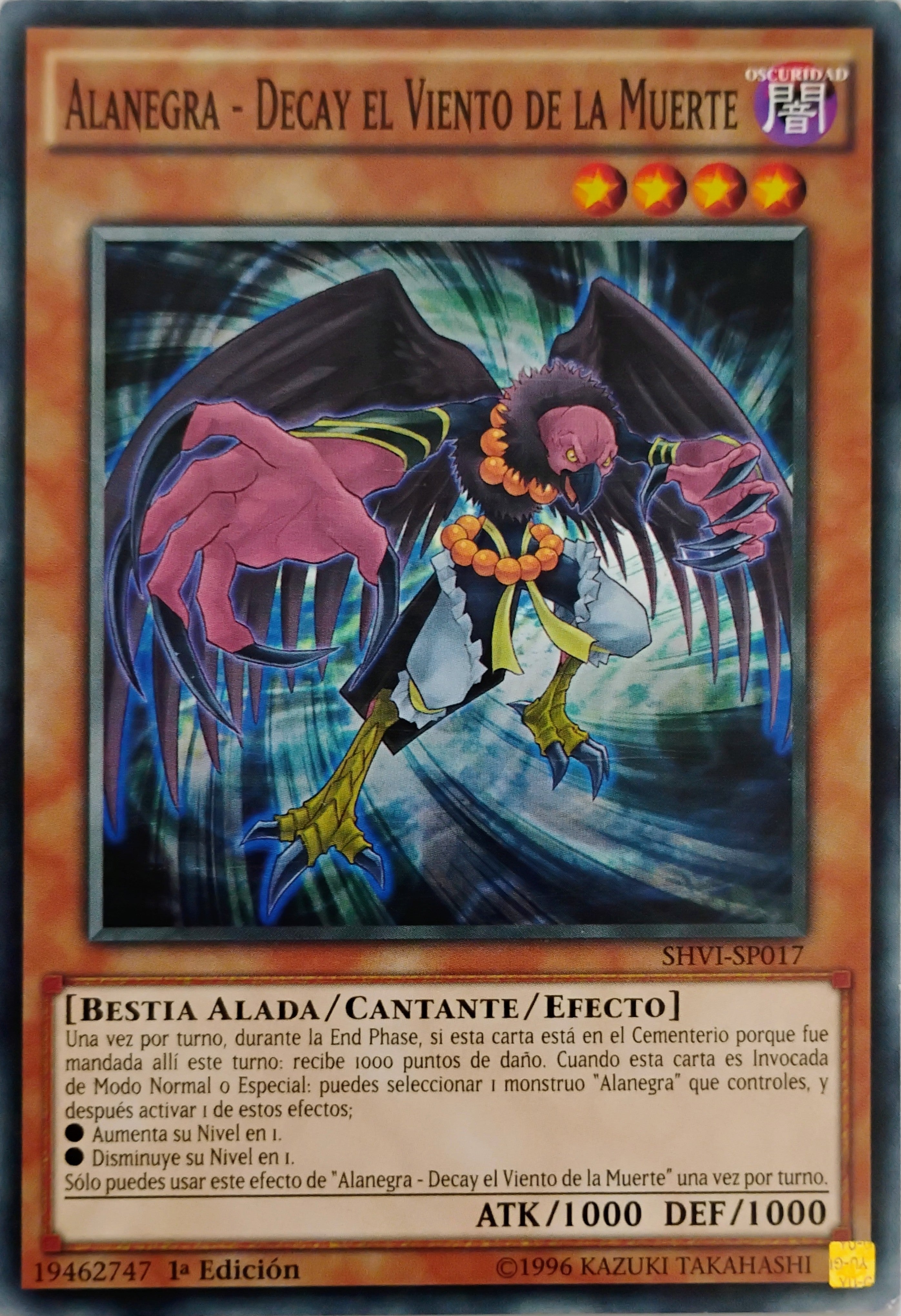 Yugioh! Alanegra - Decay El Viento De La Muerte Shvi-sp017 1ra edición