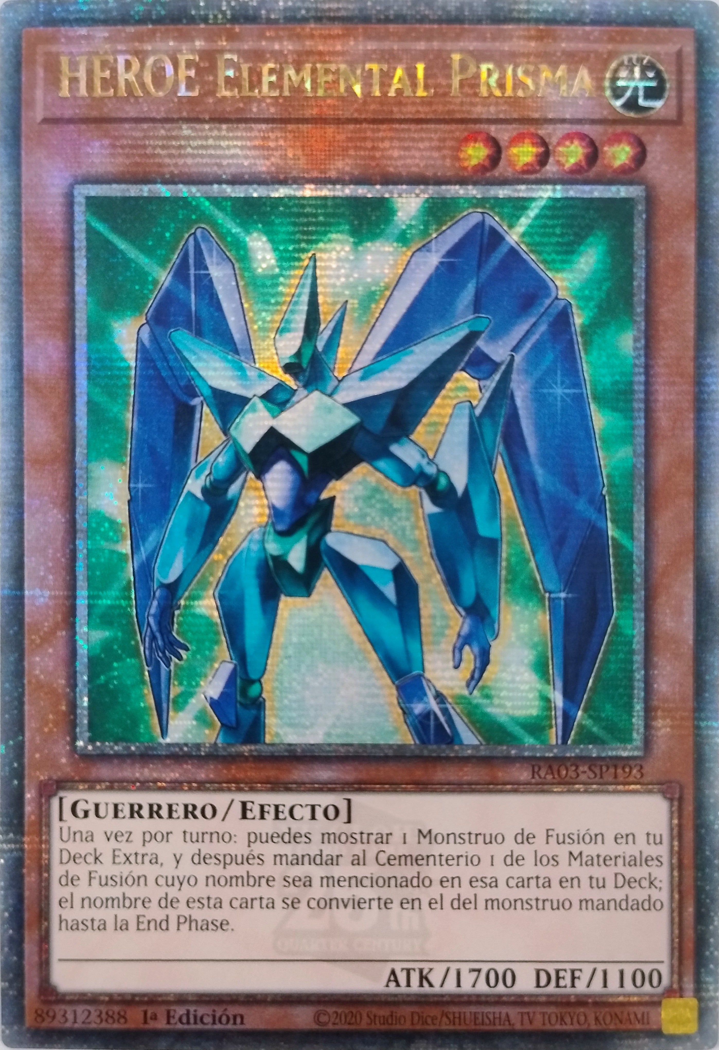 Yugioh! Heroe Elemental Prisma Ra03-sp193 1st Edition Quarter