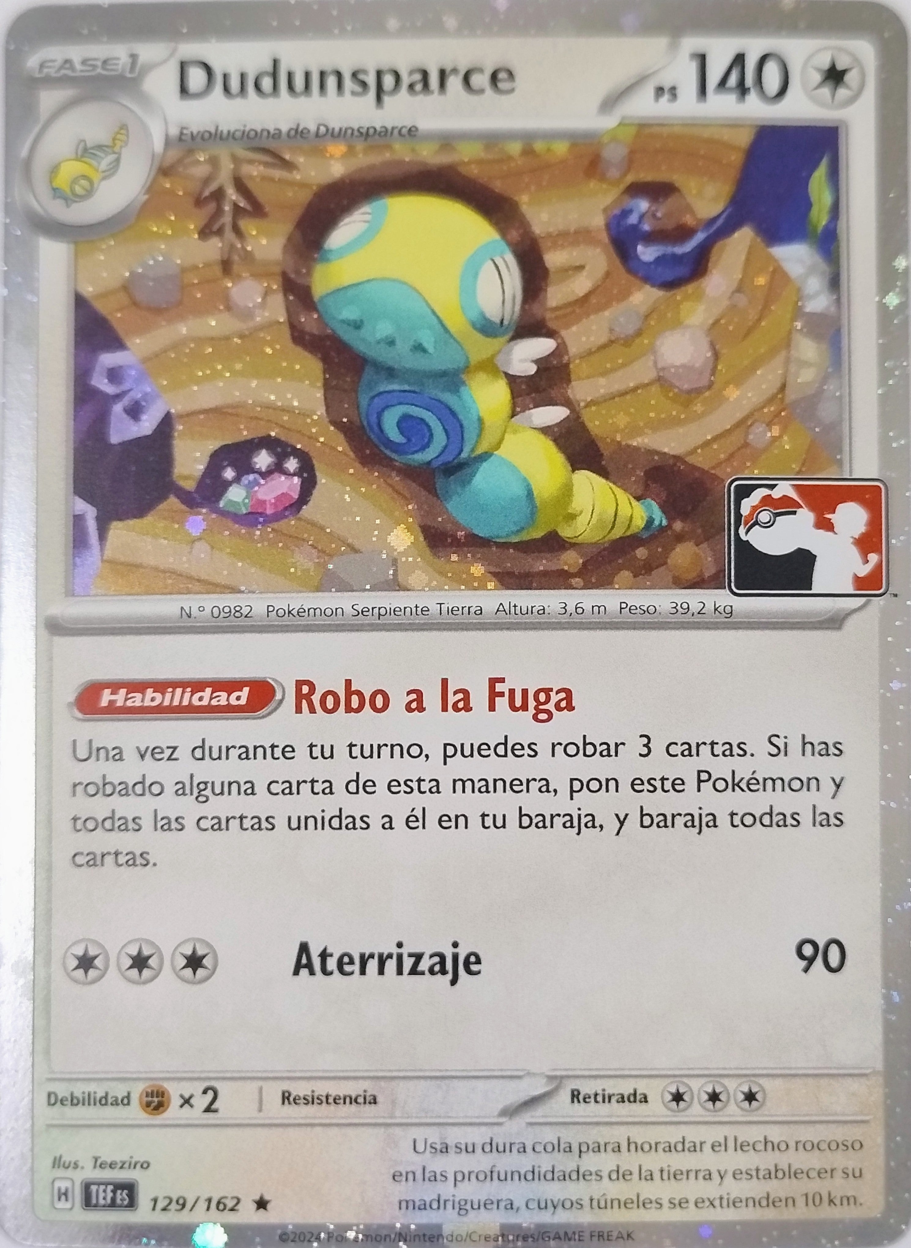 Pokémon Tcg Dudunsparce 129/162 Holo Cosmos (Liga)(Español)