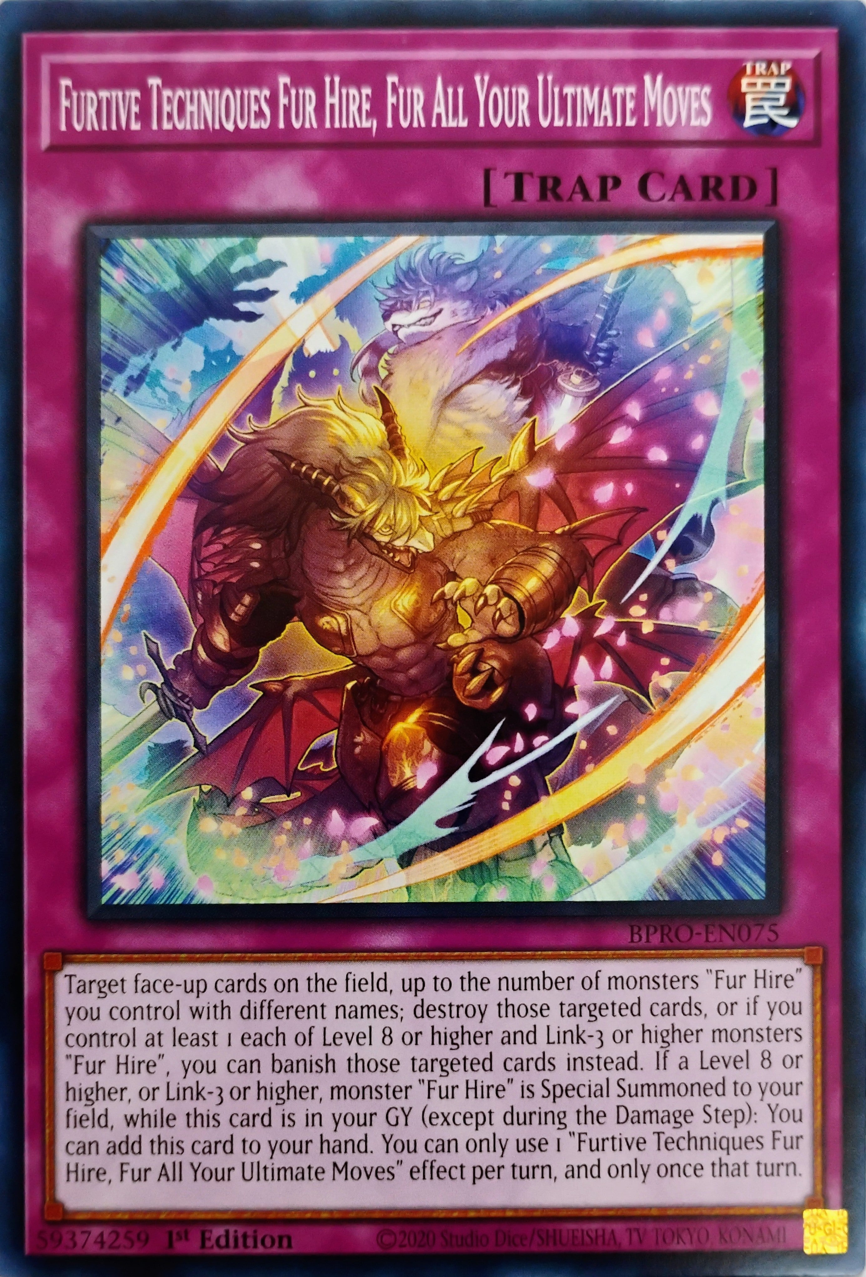 Yugioh! Furtive Techniques Fur Hire, Fur All Your Ultimate Moves Bpro-en075