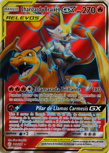 Pokémon tcg Charizard Y Braixen GX 212/236 (Español)