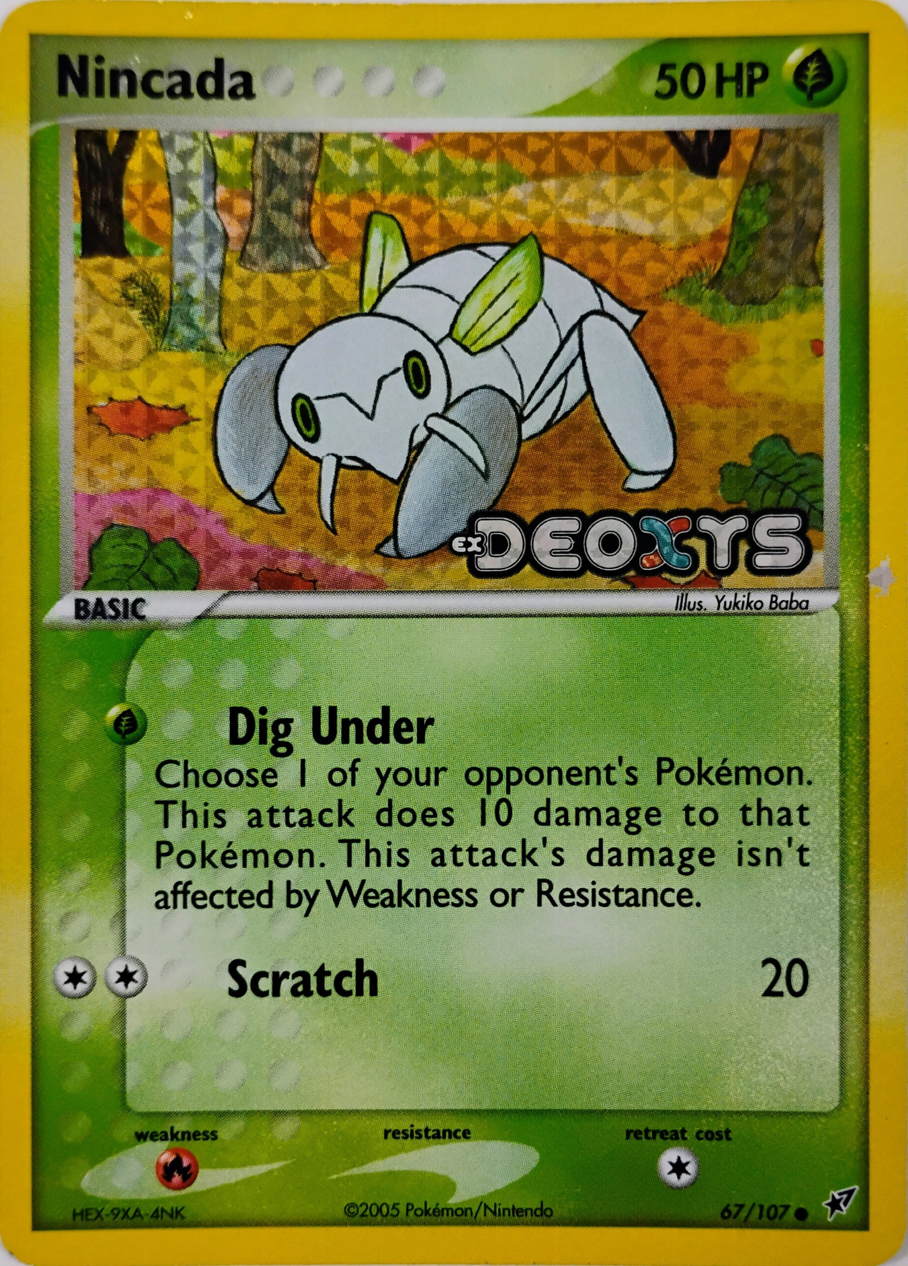 Pokémon tcg Nincada 67/107 Ex Deoxys Holo