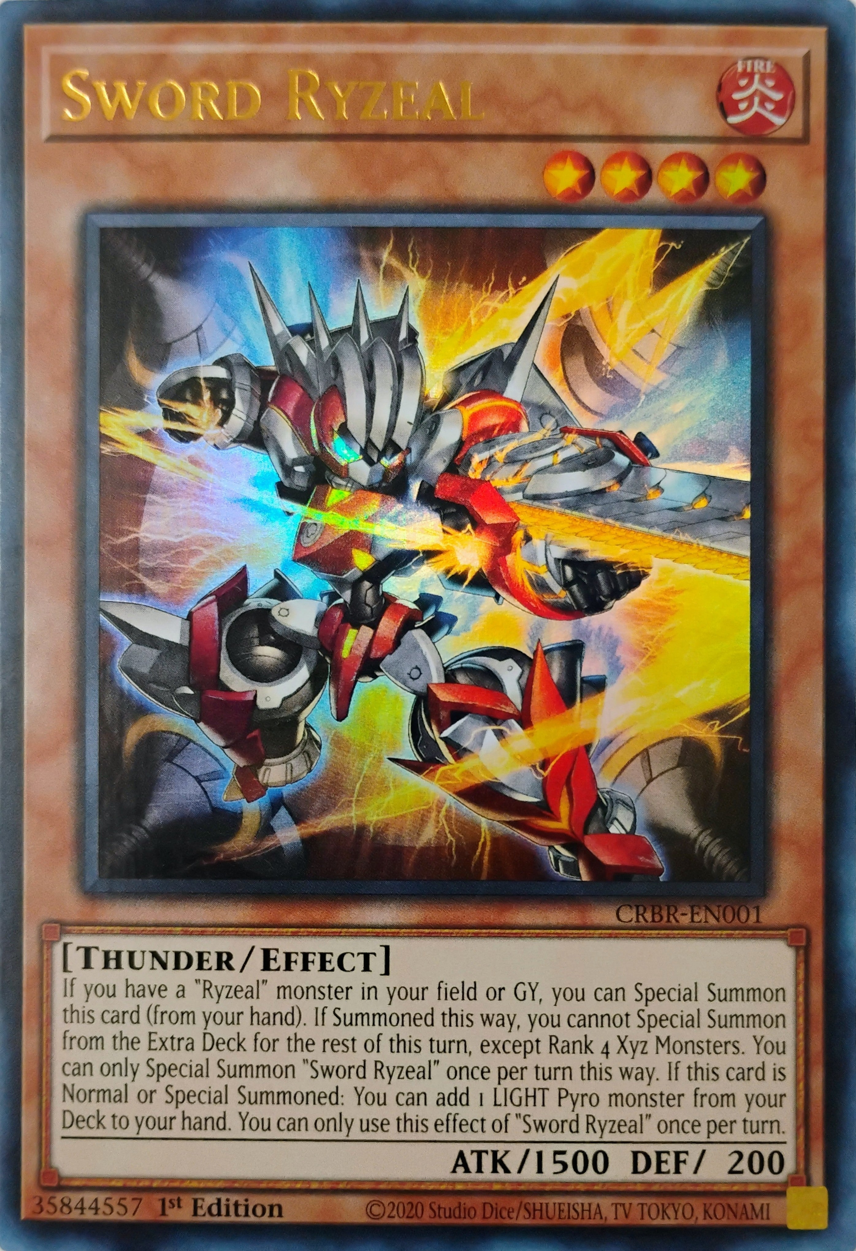 Yugioh! Sword Ryzeal Crbr-en001 1st edition Ultra Rare