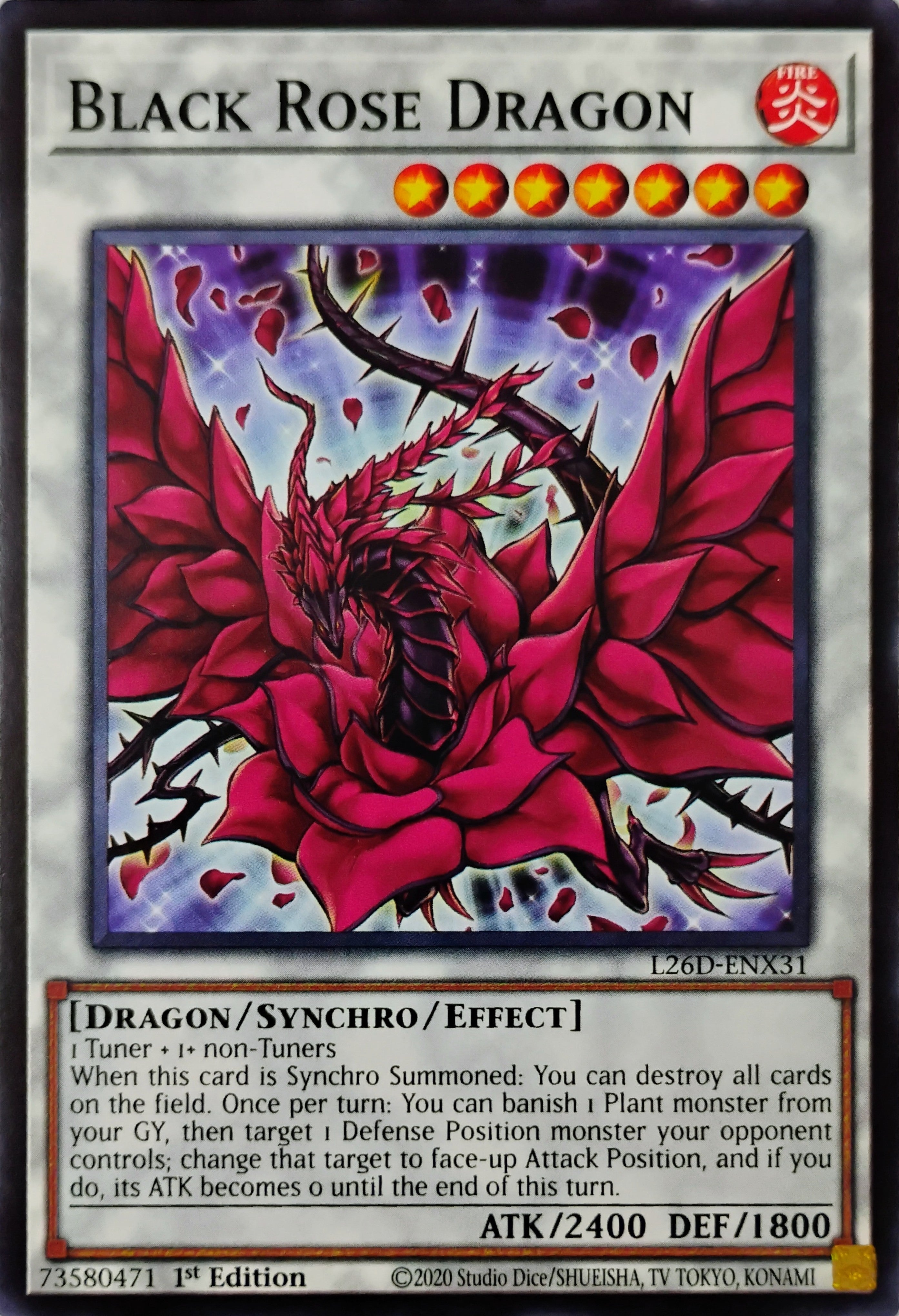 Yugioh! Black Rose Dragon L26D-ENX31 1st edition