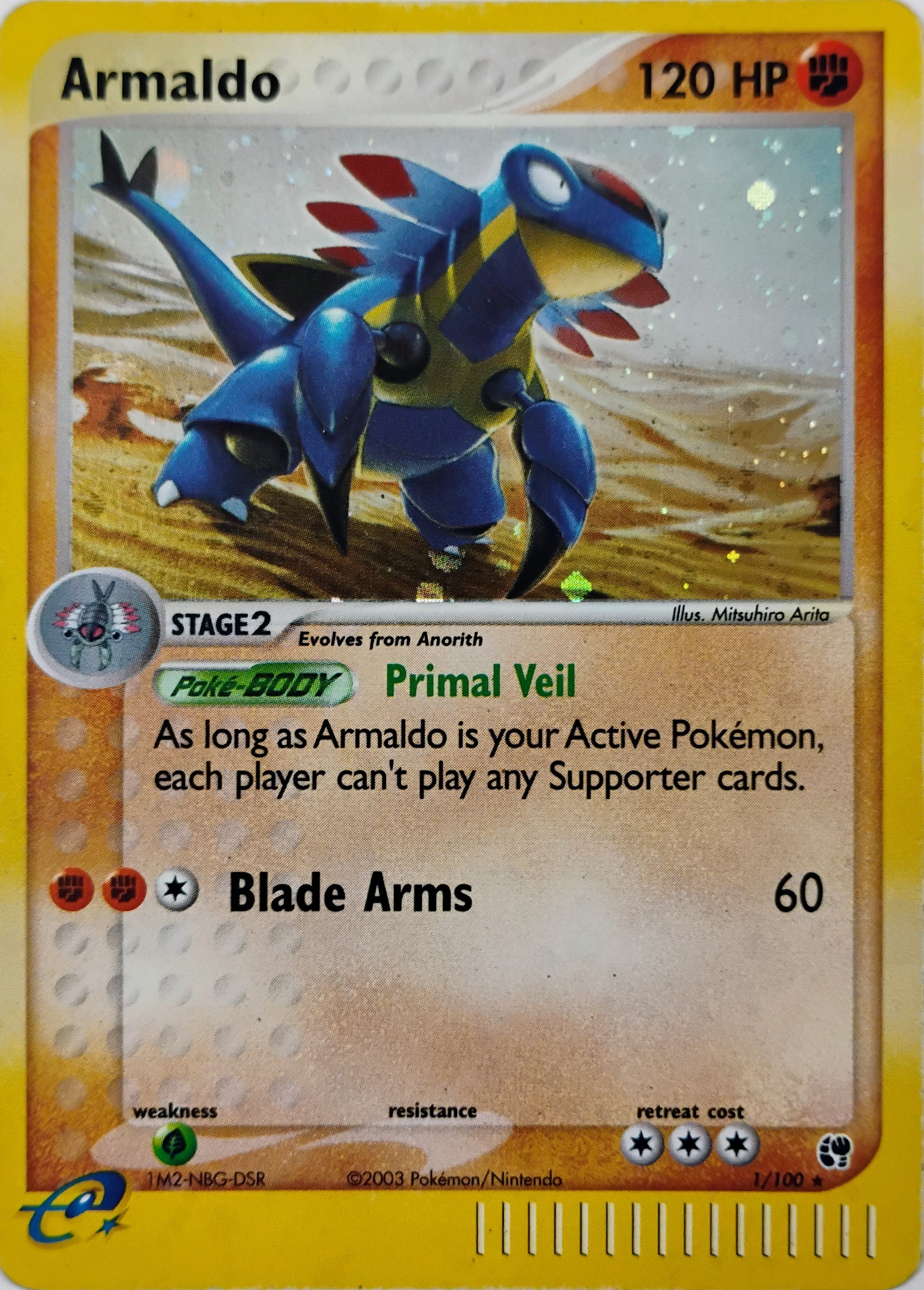 Pokémon tcg Armaldo 1/100 Holo Cosmo