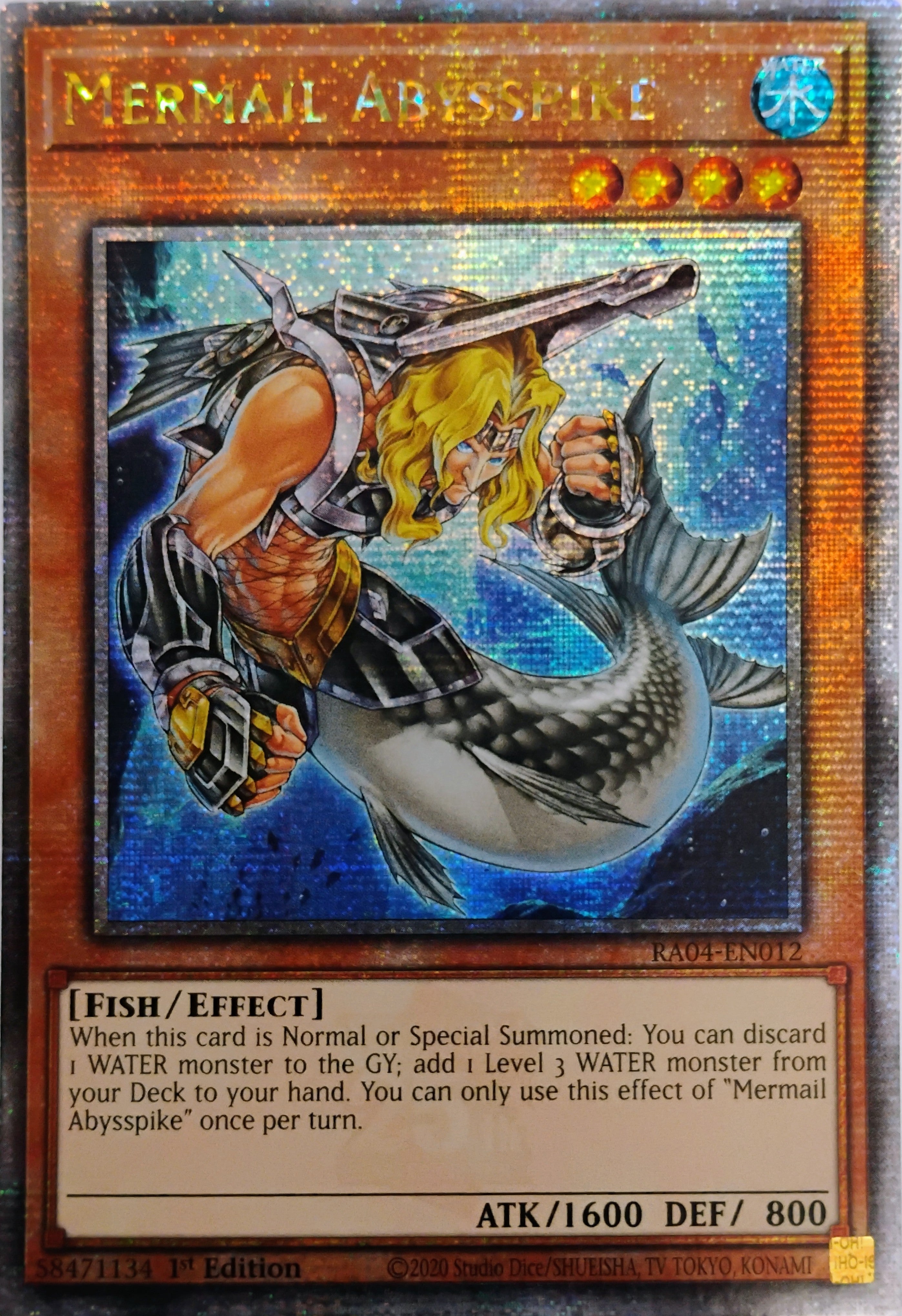Yugioh! Mermail Abysspike Ra04-en012 Quarter Century