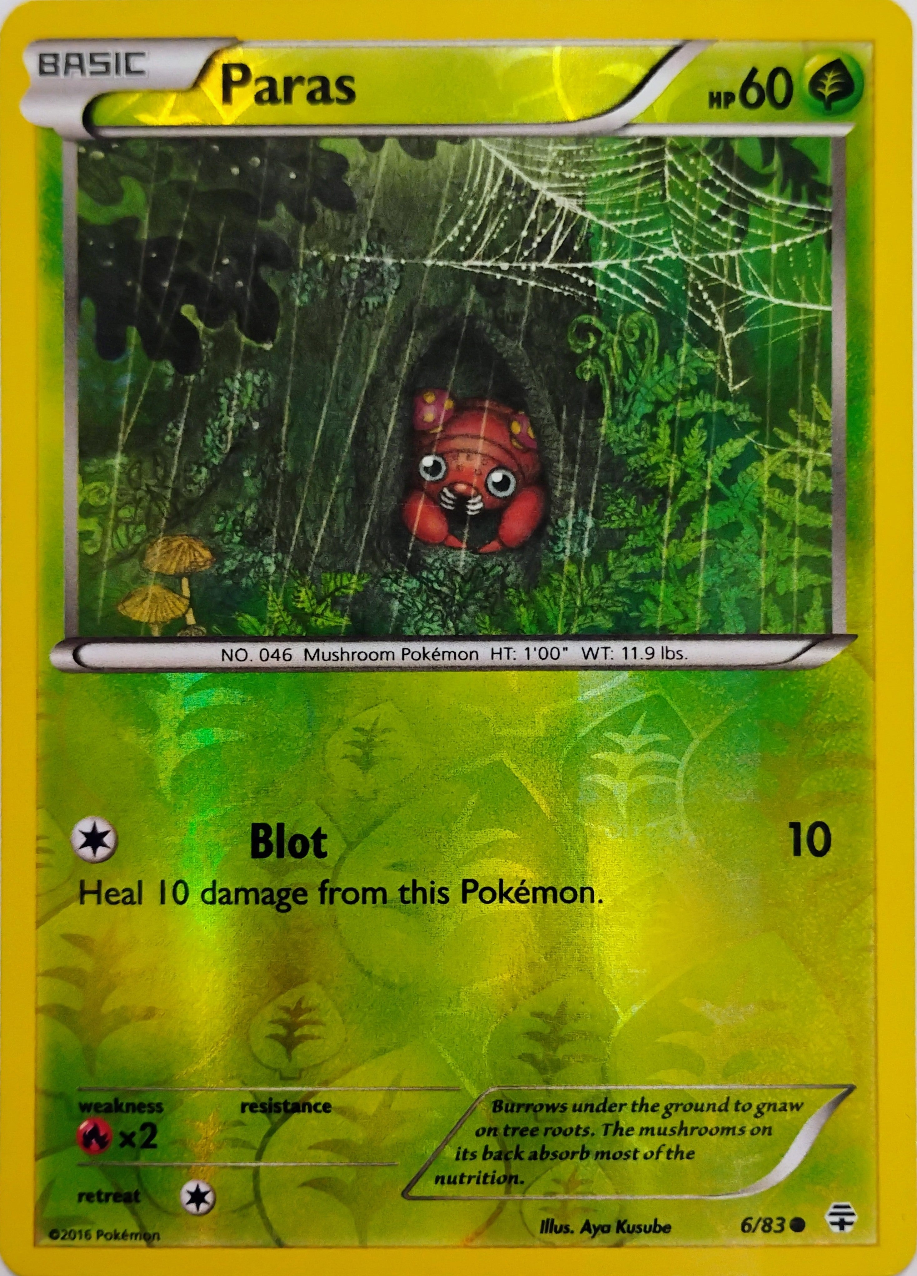 Pokémon tcg Paras 6/83 Reverse