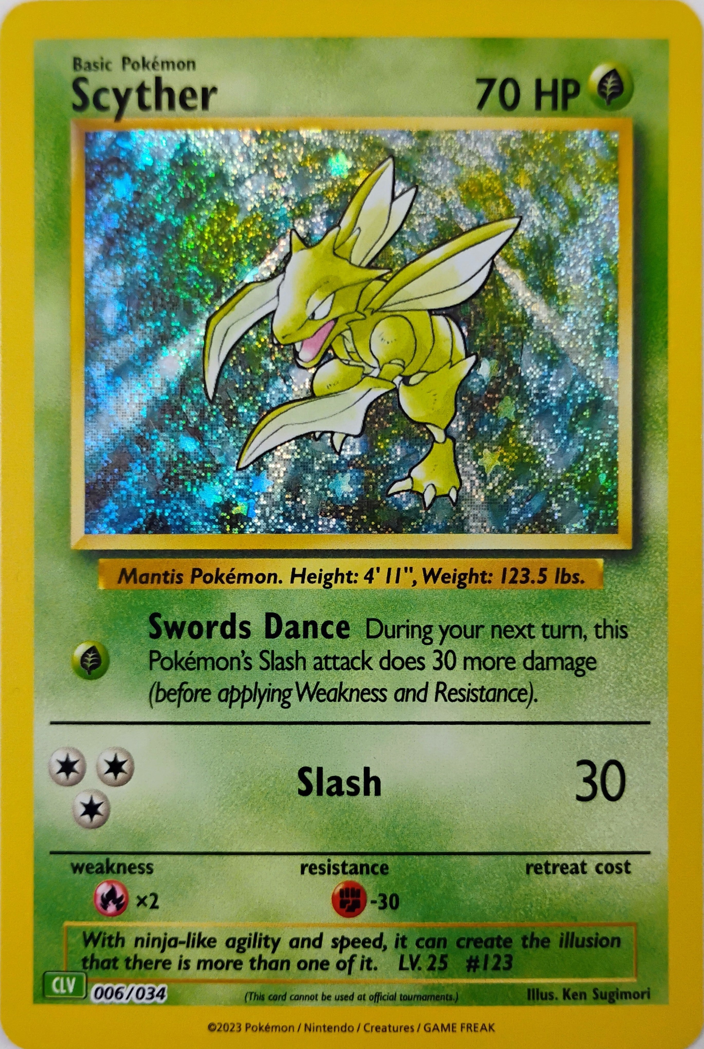 Pokémon tcg Scyther 006/034 Holo Cosmo (Clv)