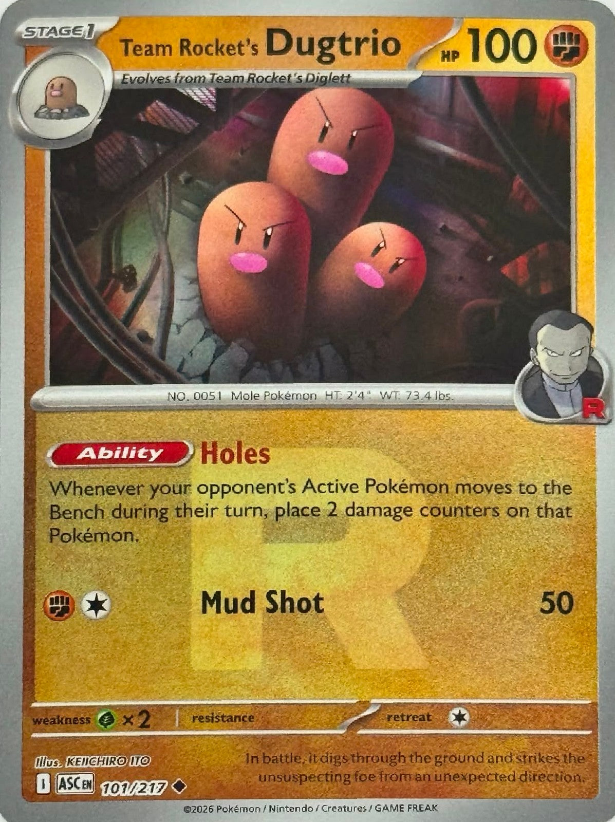 Pokémon Tcg Team Rocket's Dugtrio 101/217 (Team Rocket)