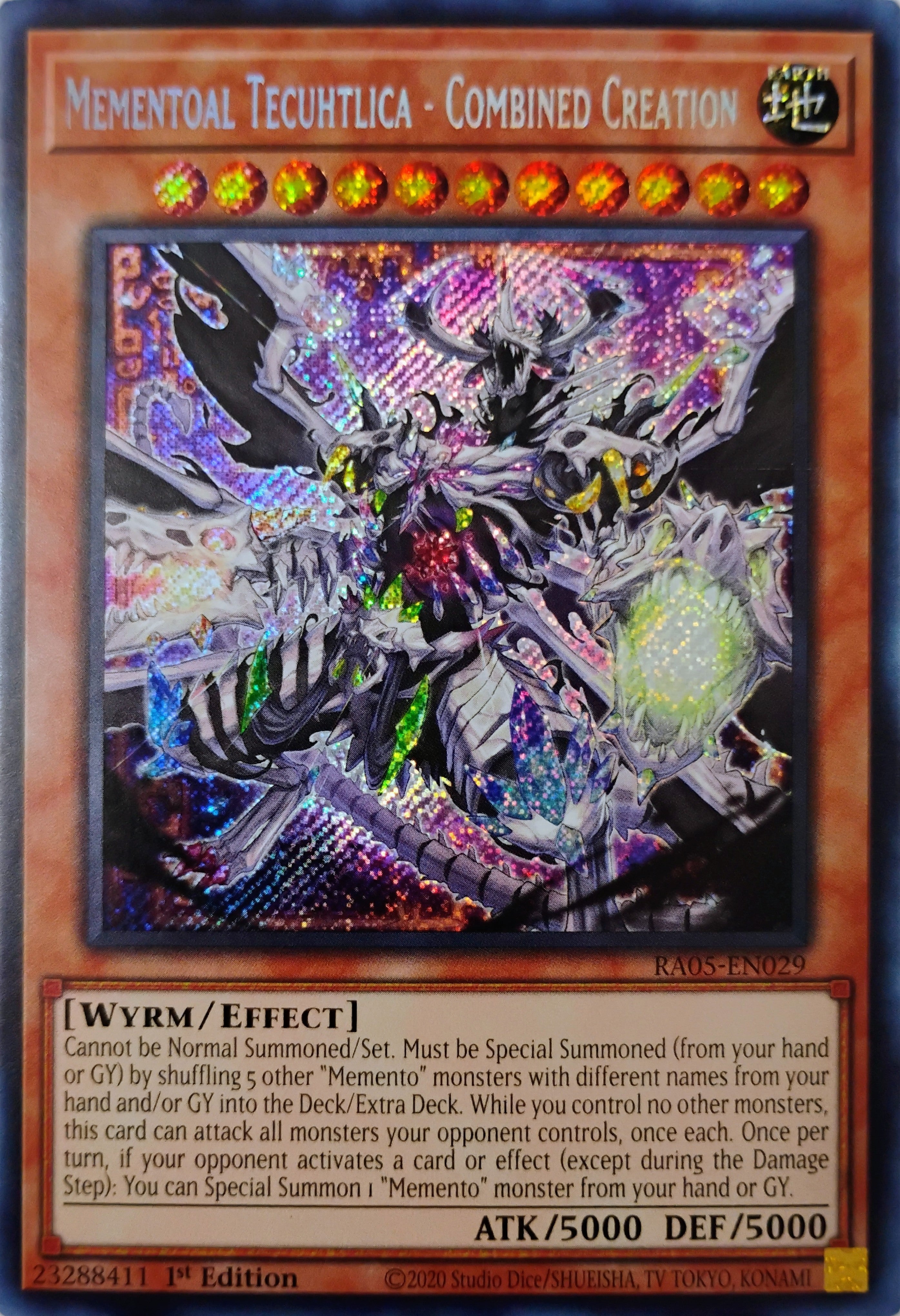 Yugioh! Mementoal Tecuhtlica Ra05-en029 1st edition Secreta