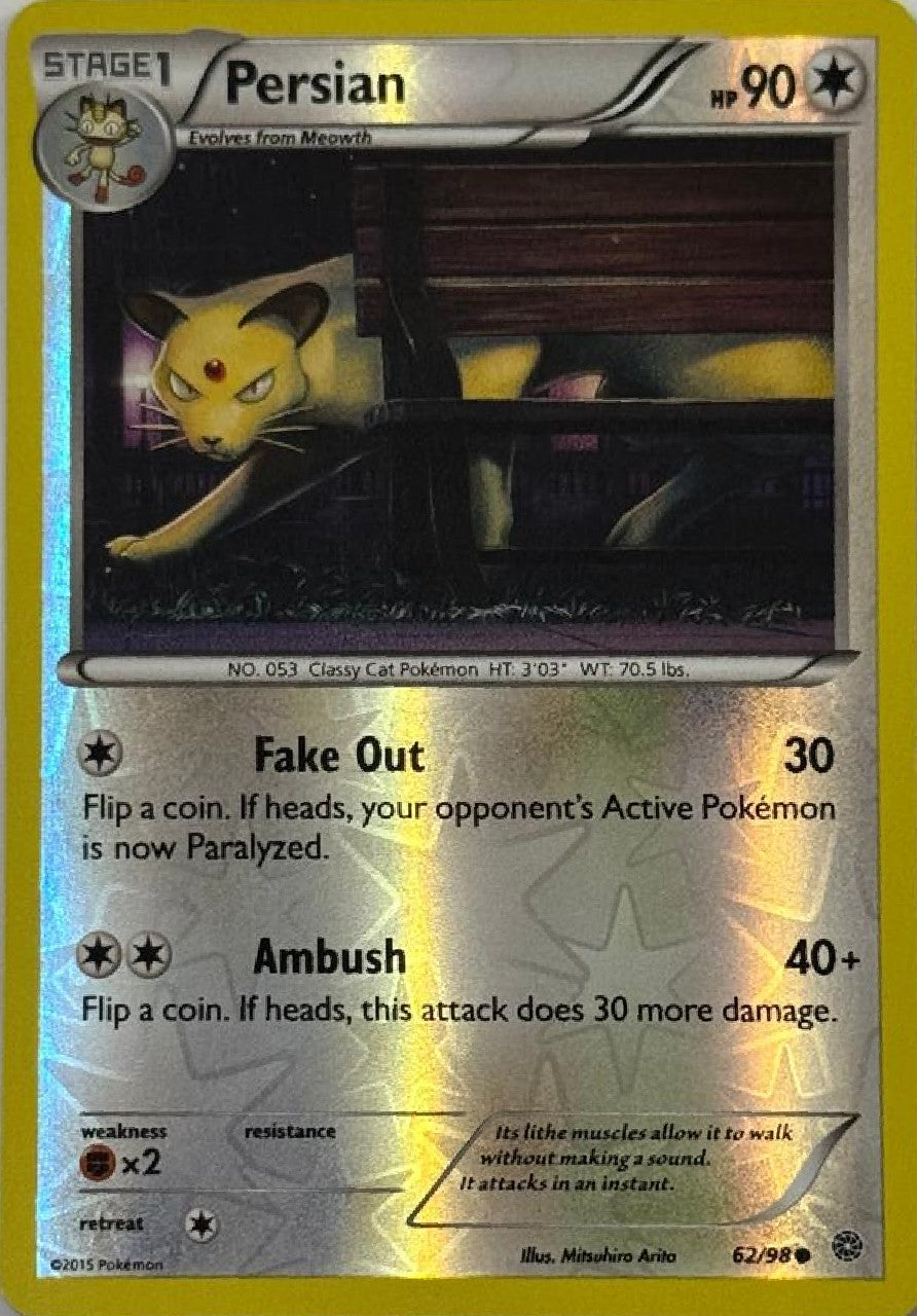 Pokémon Tcg Persian 62/98 Reverse