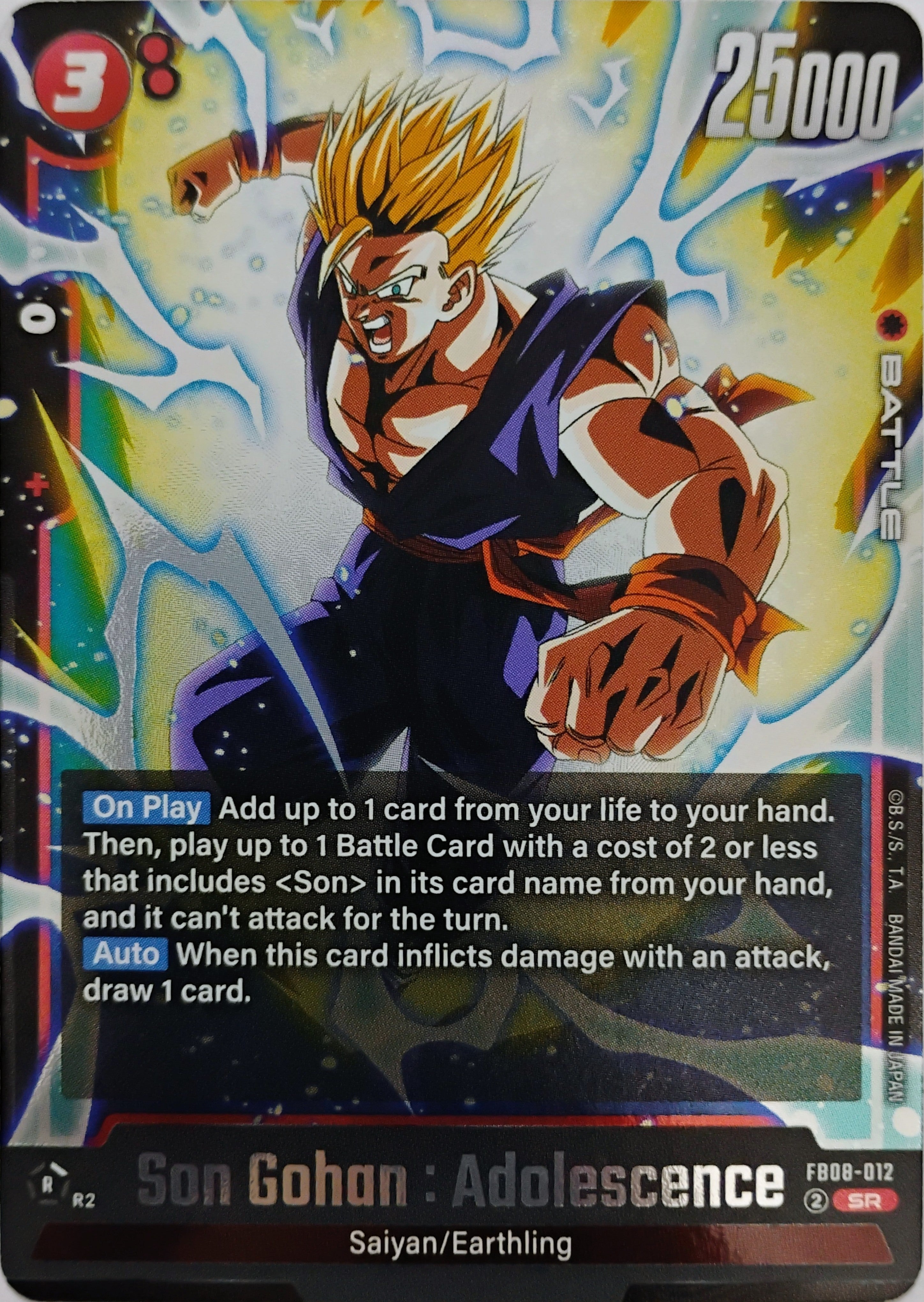 Dragon ball Tcg Son Gohan :Adolescence Fb08-012 SR