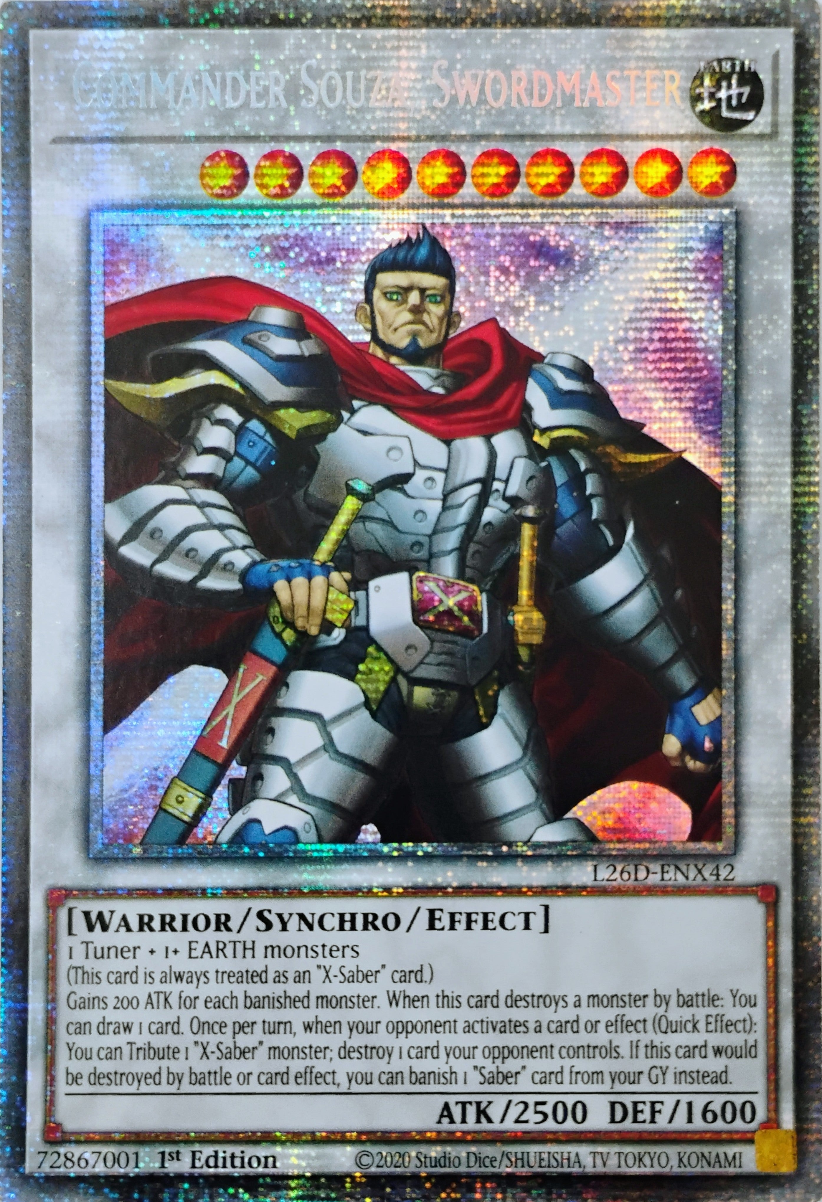 Yugioh! Commander Souza, Swordmaster L26D-enx42 1st edition Starlight