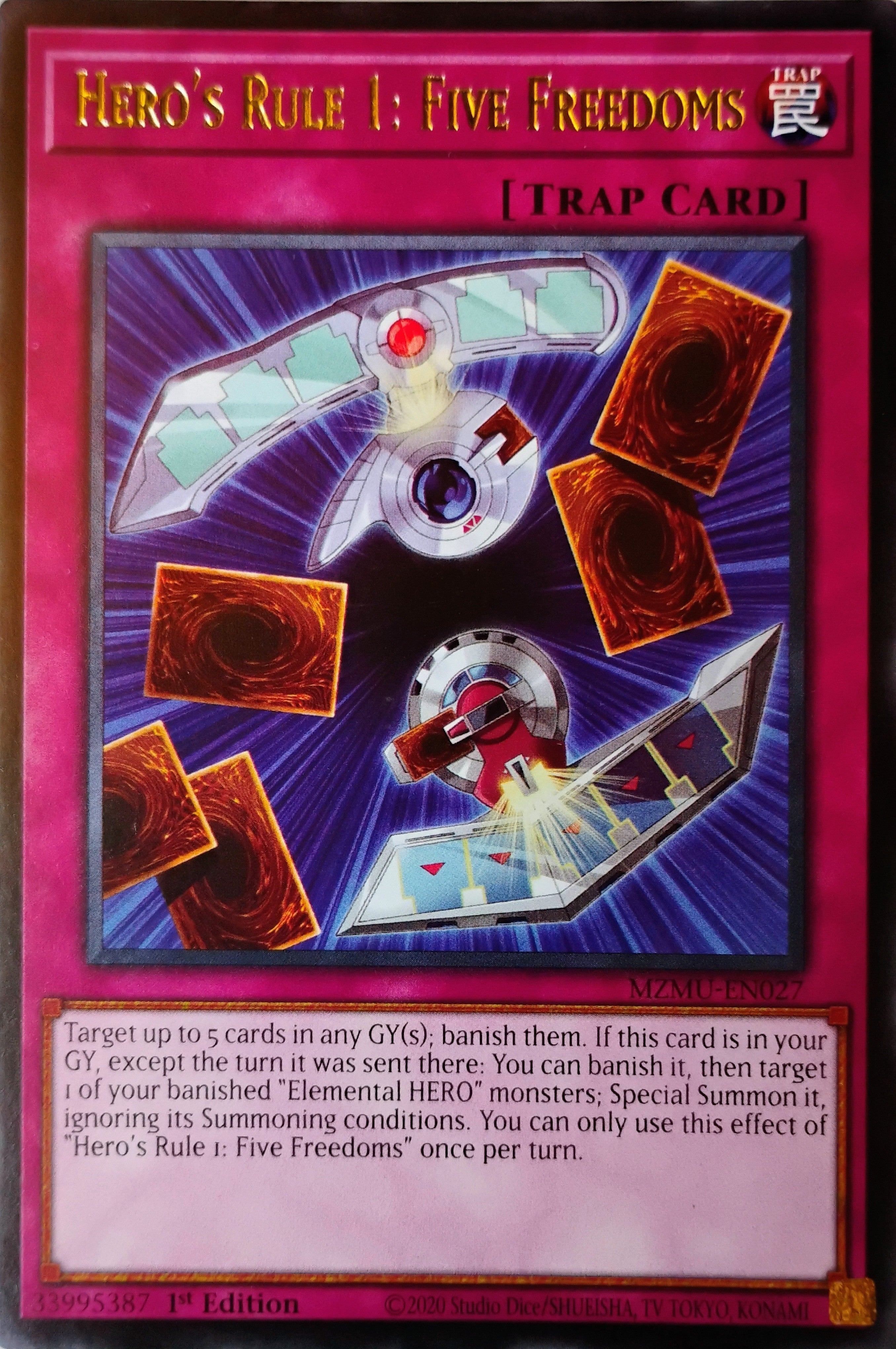 Yugioh! Hero's Rule 1: Five Freedoms Mzmu-en027 Rara