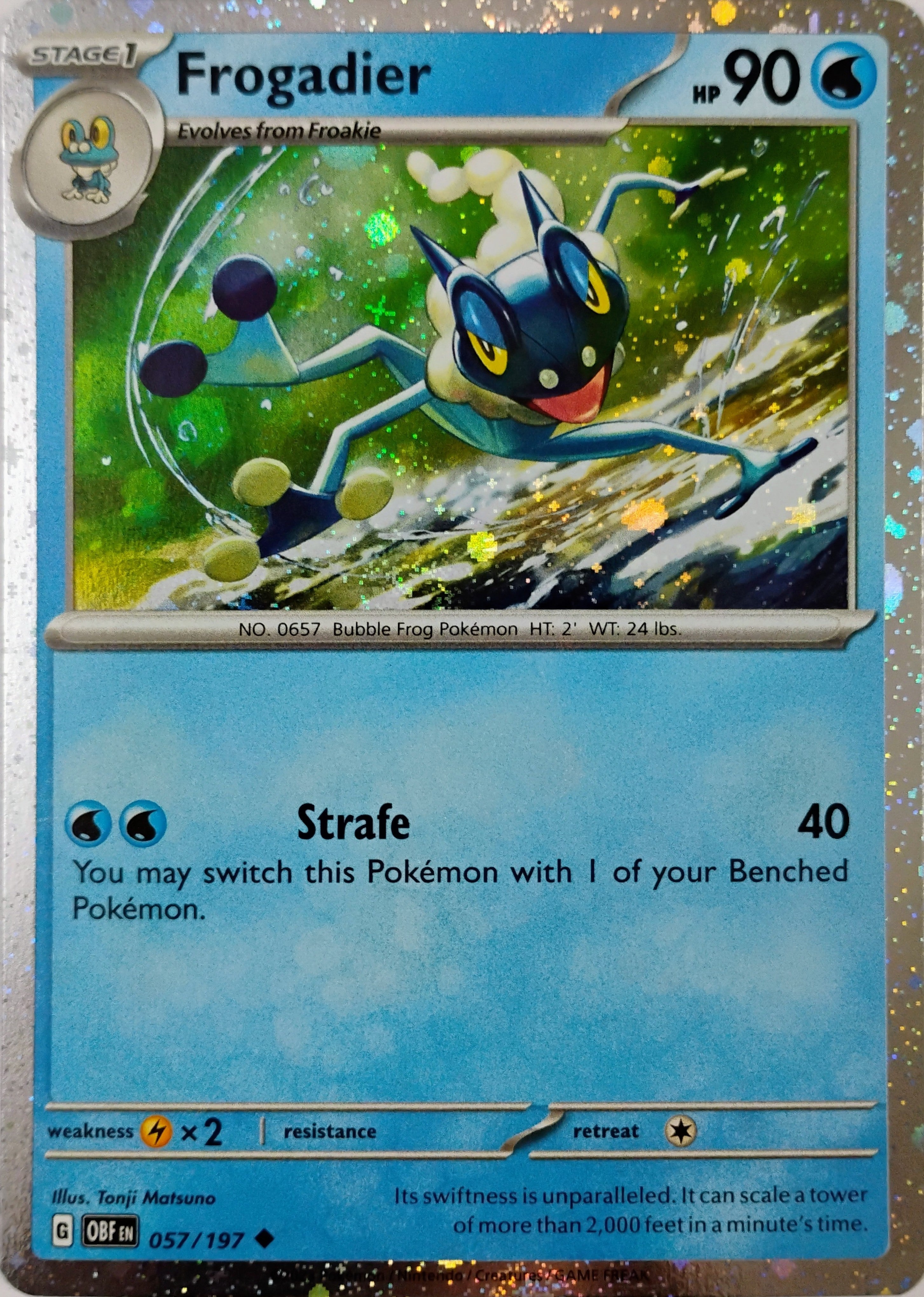 Pokémon tcg Frogadier 057/197 Holo Cosmo