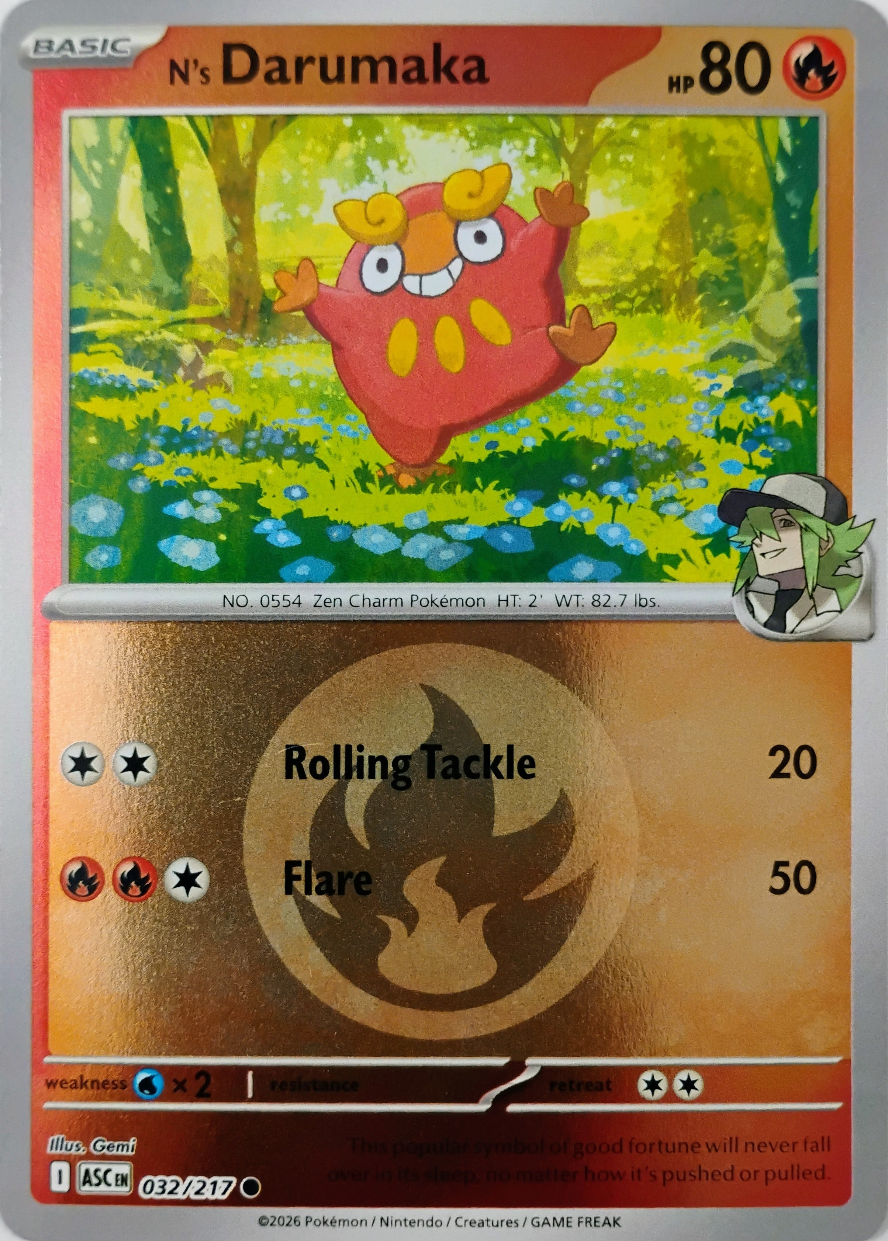 Pokémon tcg N's Darumaka 032/217 (Energy Symbol)