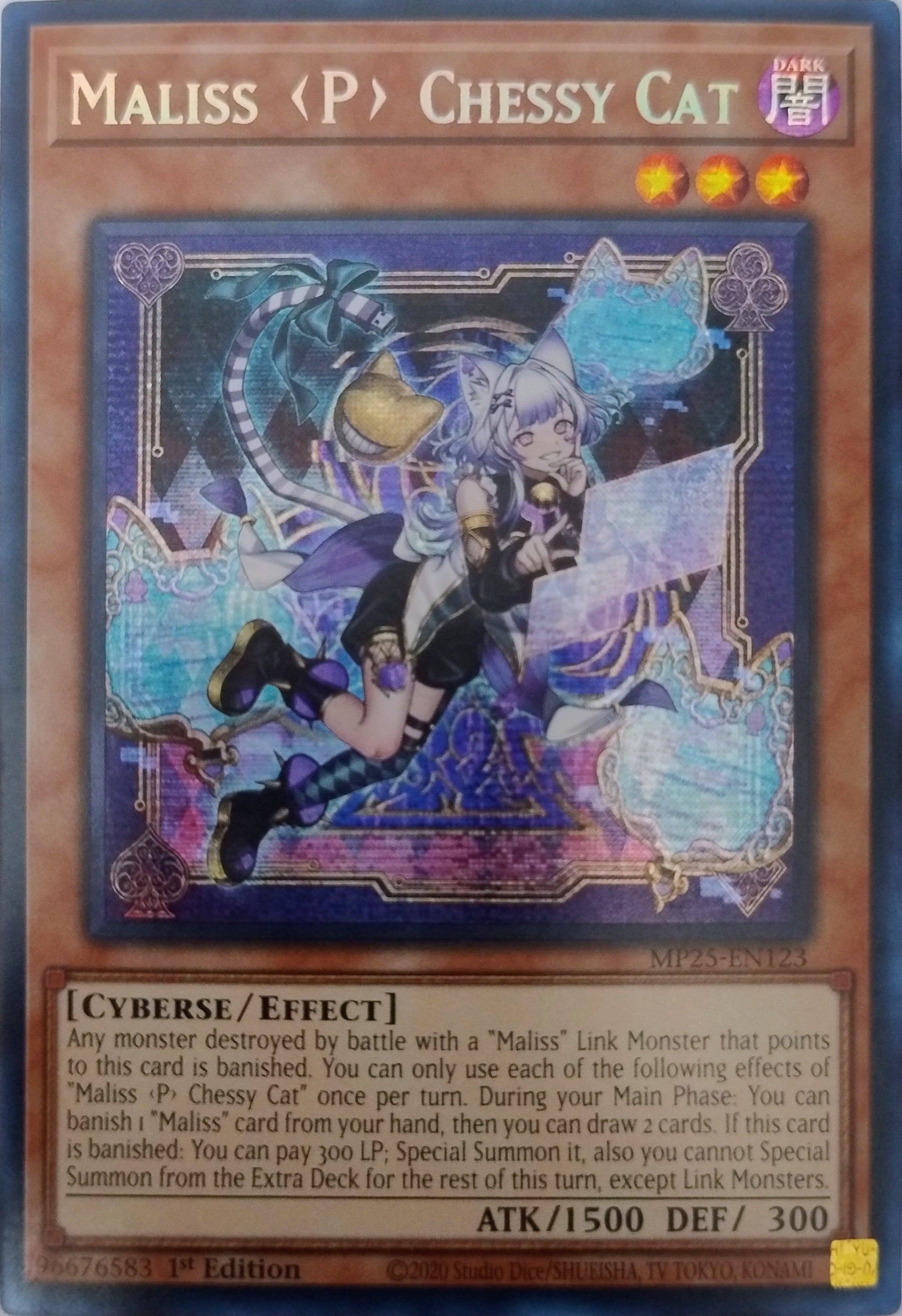 Yugioh! Maliss <P> Chessy Cat Mp25-en123 1st Edition Prismatic