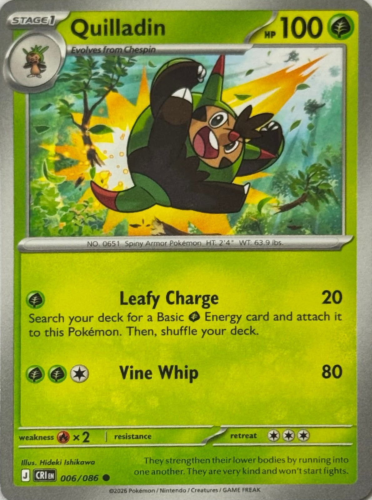 Pokémon Tcg Quilladin 006/086