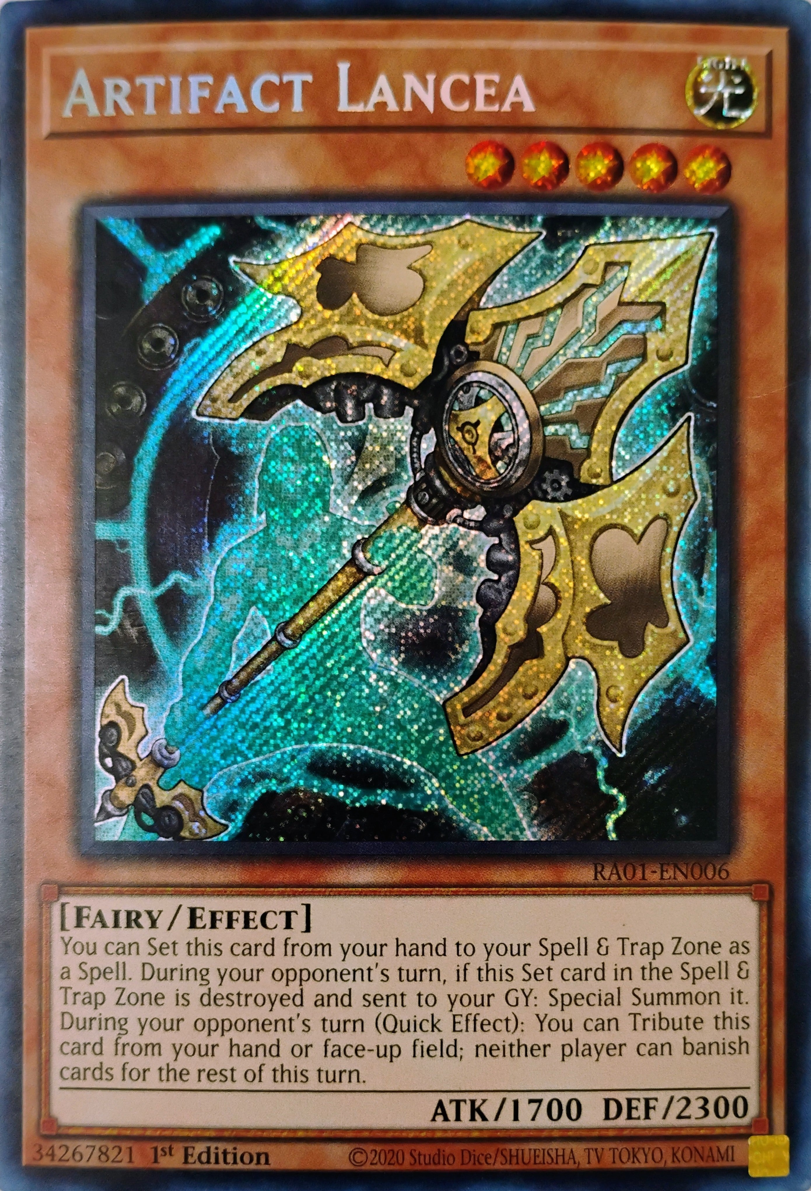 Yugioh! Artifact Lancea Ra01-en006 1st edition Secreta
