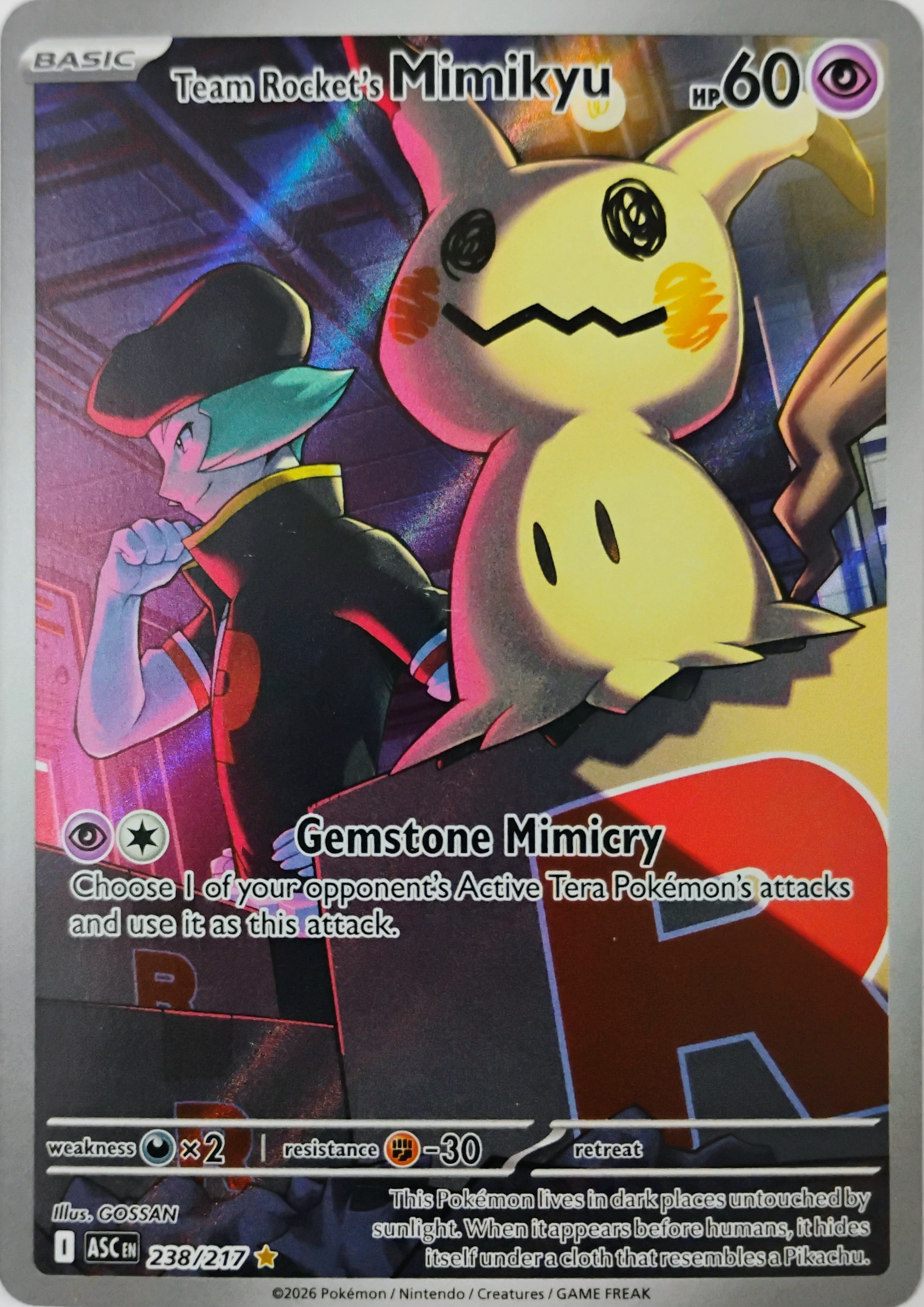 Pokémon tcg Team Rocket's Mimikyu 238/217