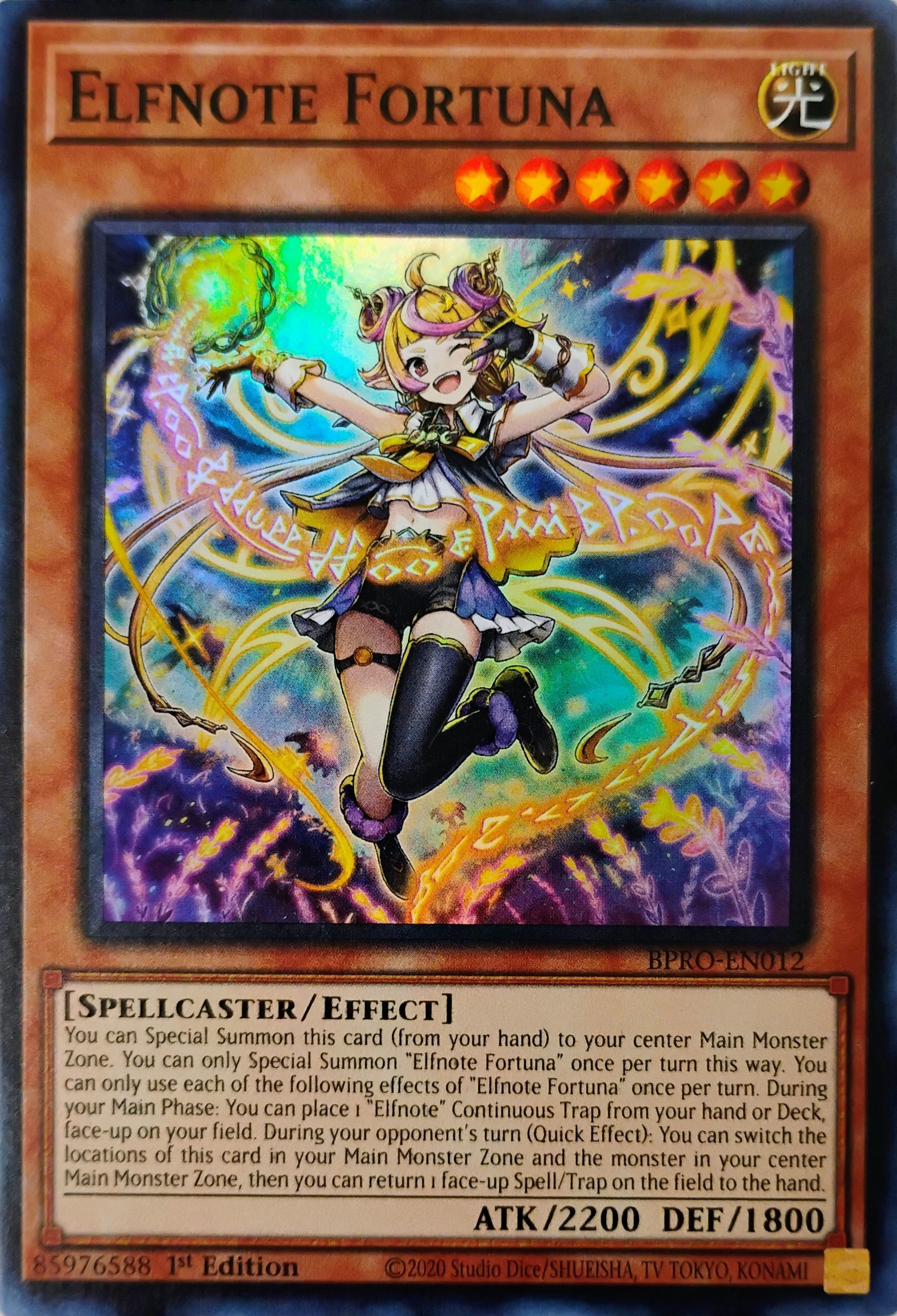 Yugioh! Elfnote Fortuna Bpro-en012 Super Rare