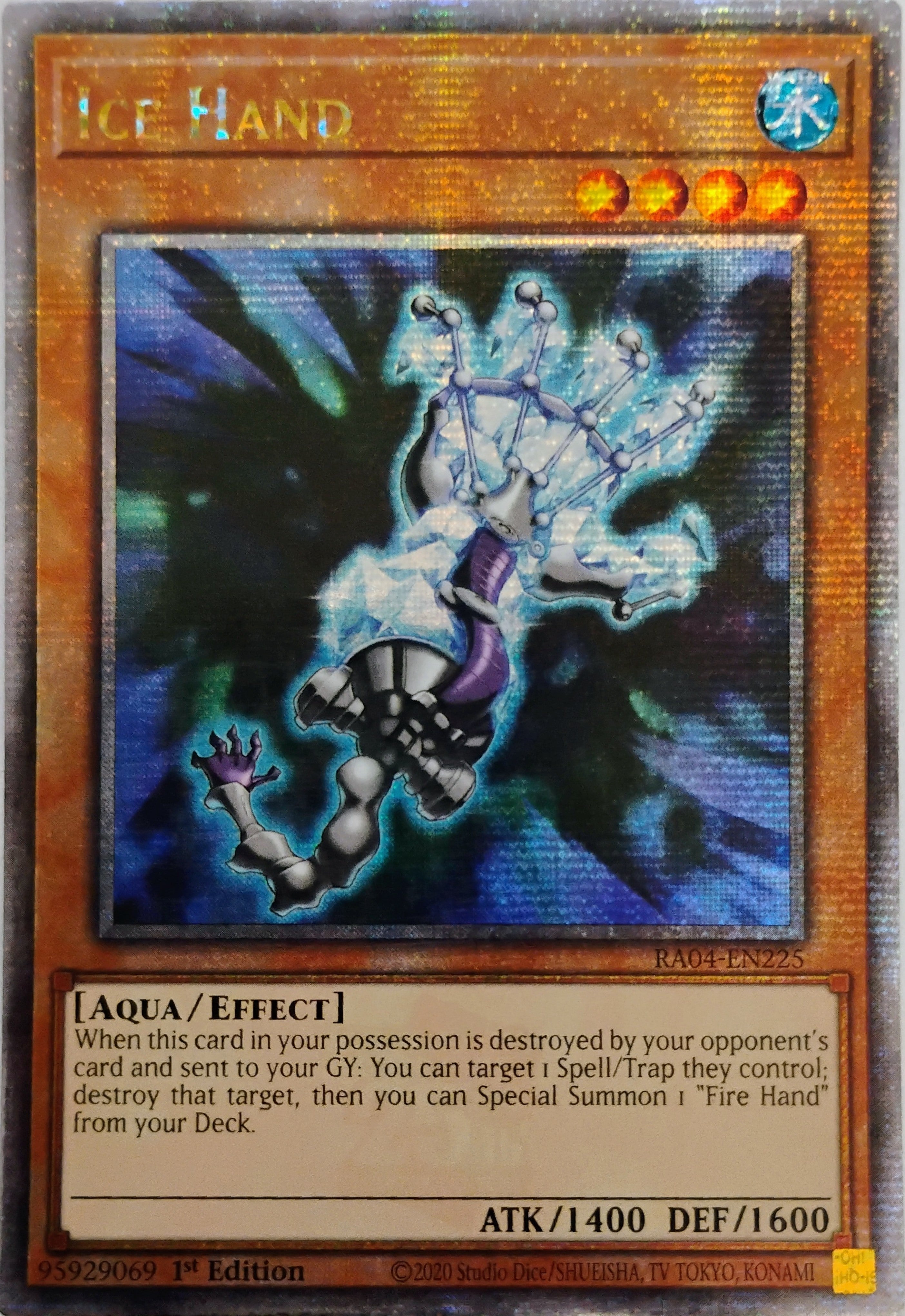 Yugioh! Ice Hand Ra04-en225 1st edition Quarter Century