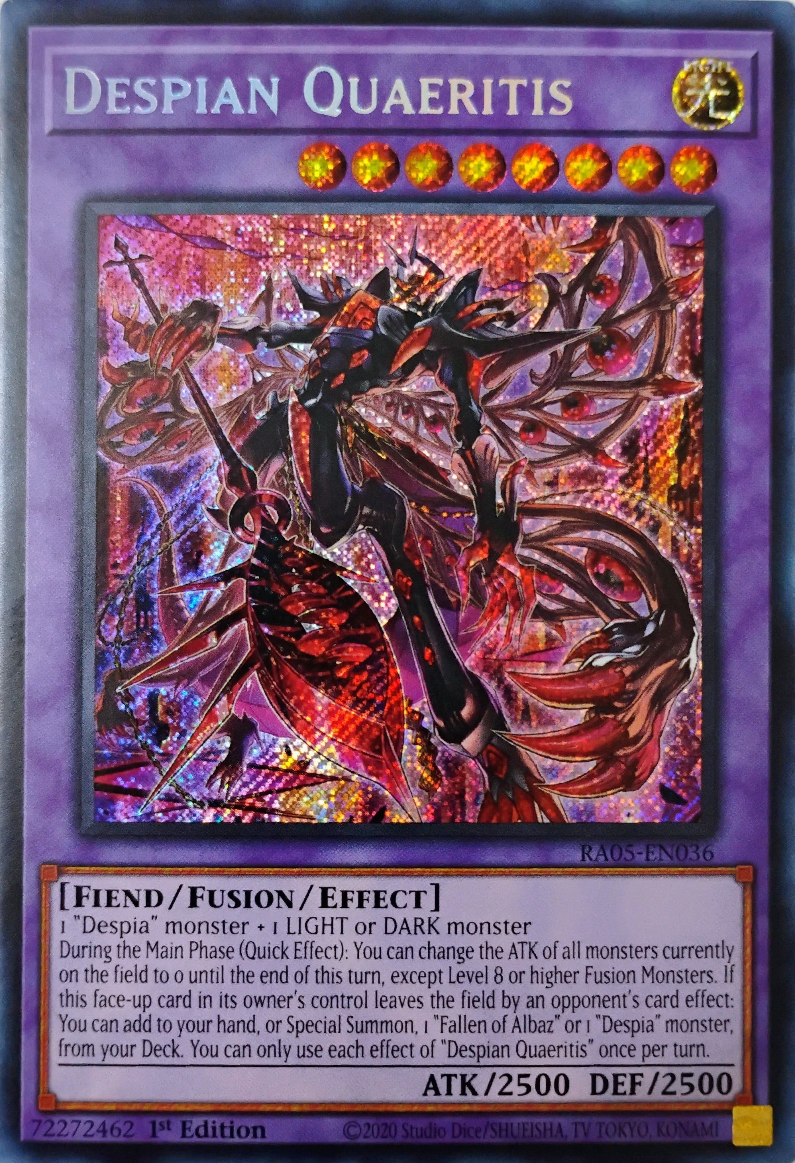 Yugioh! Despian Quaeritis Ra05-en036 1st edition Secreta