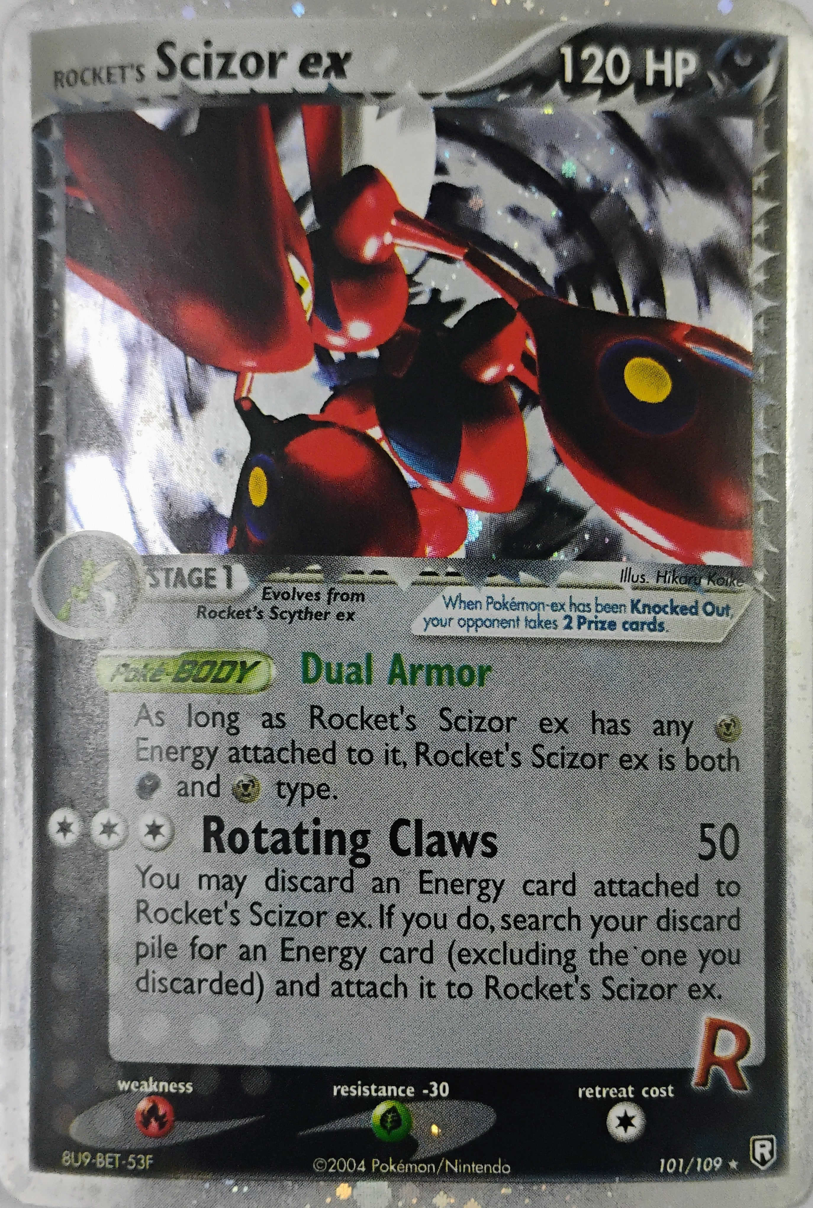 Pokémon tcg Rocket's Scizor Ex 101/109 (DMG)