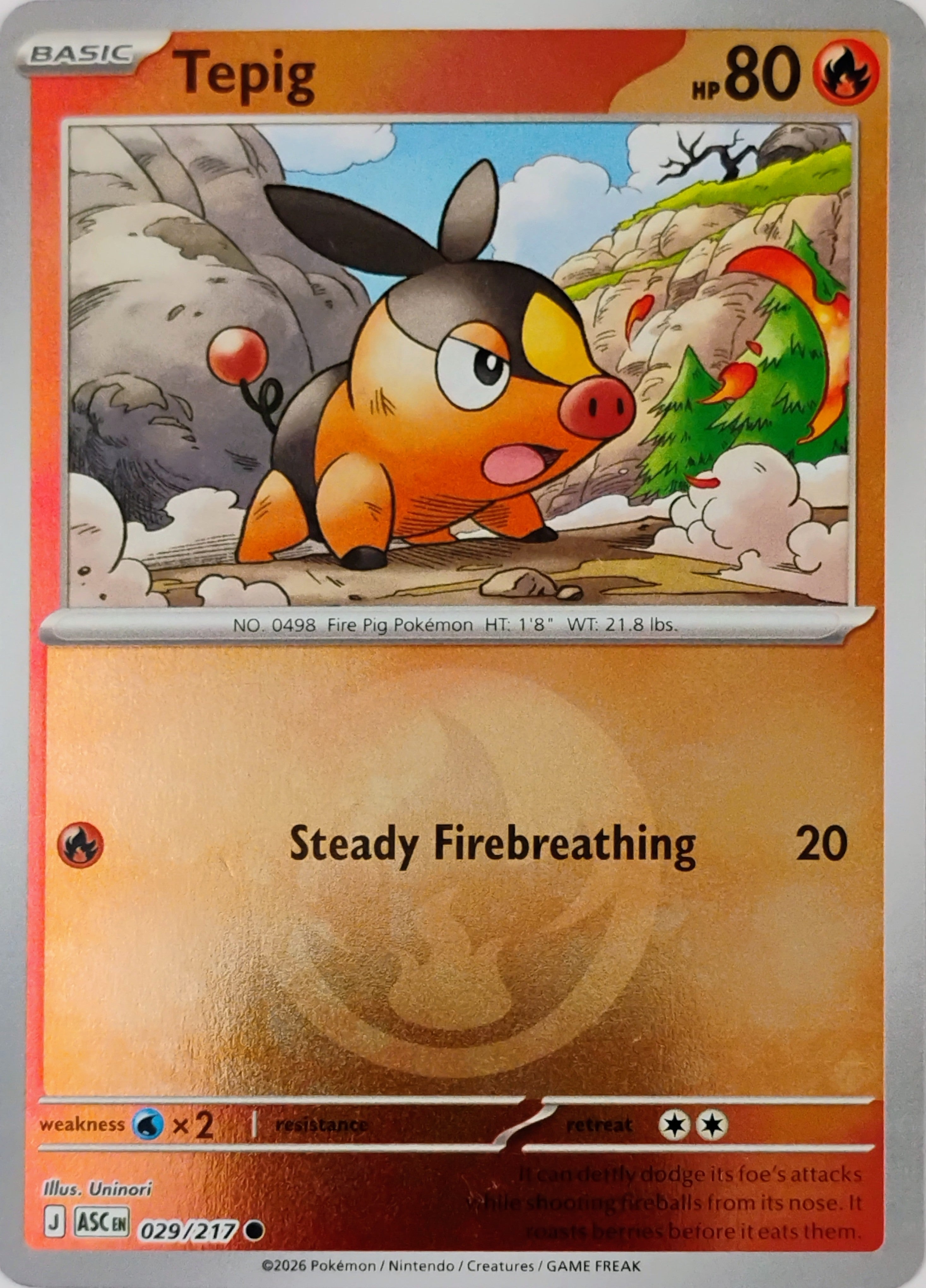 Pokémon tcg Tepig 029/217 (Energy Symbol)
