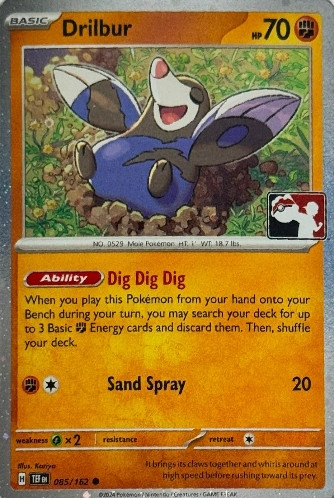 Pokémon Tcg Drilbur 085/162 Holo Cosmo