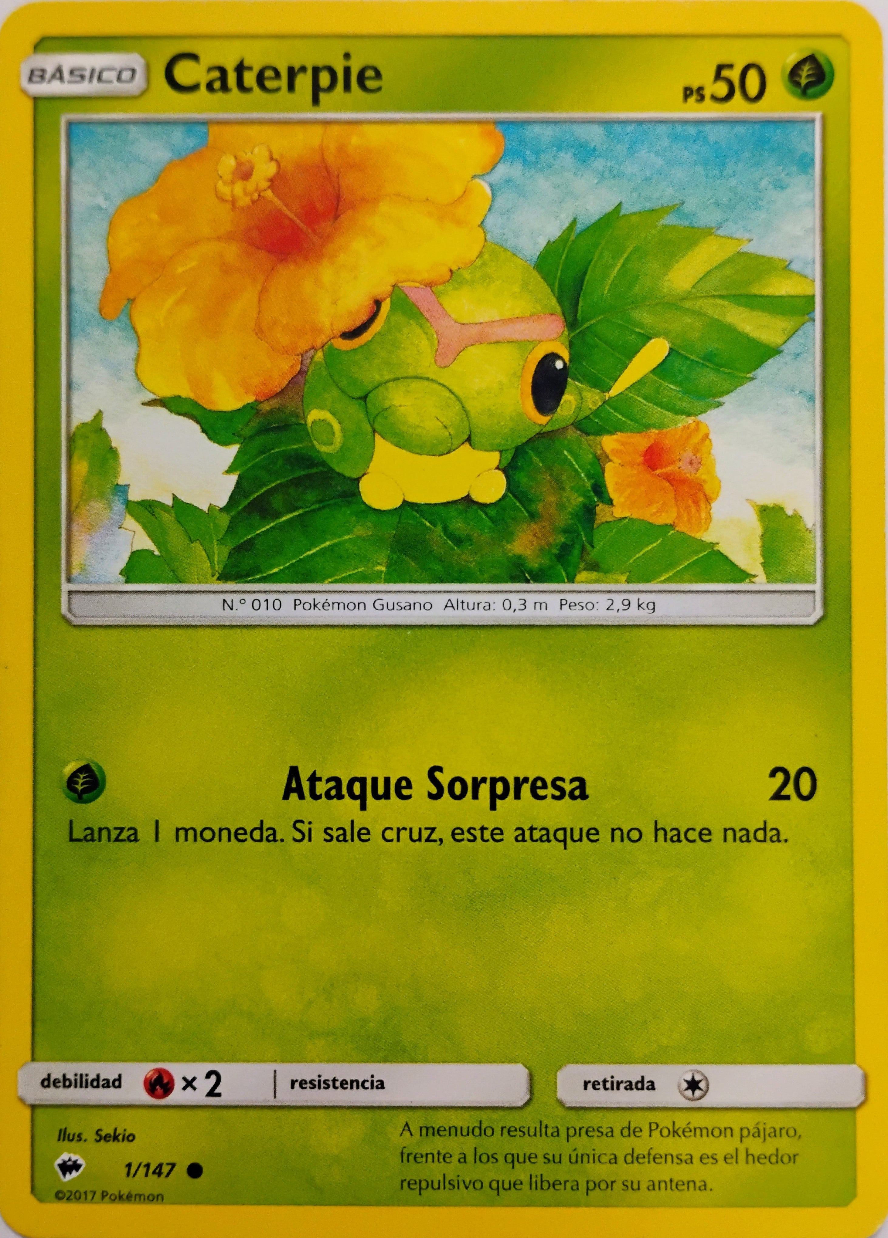 Pokémon tcg Caterpie 1/147 (Español)