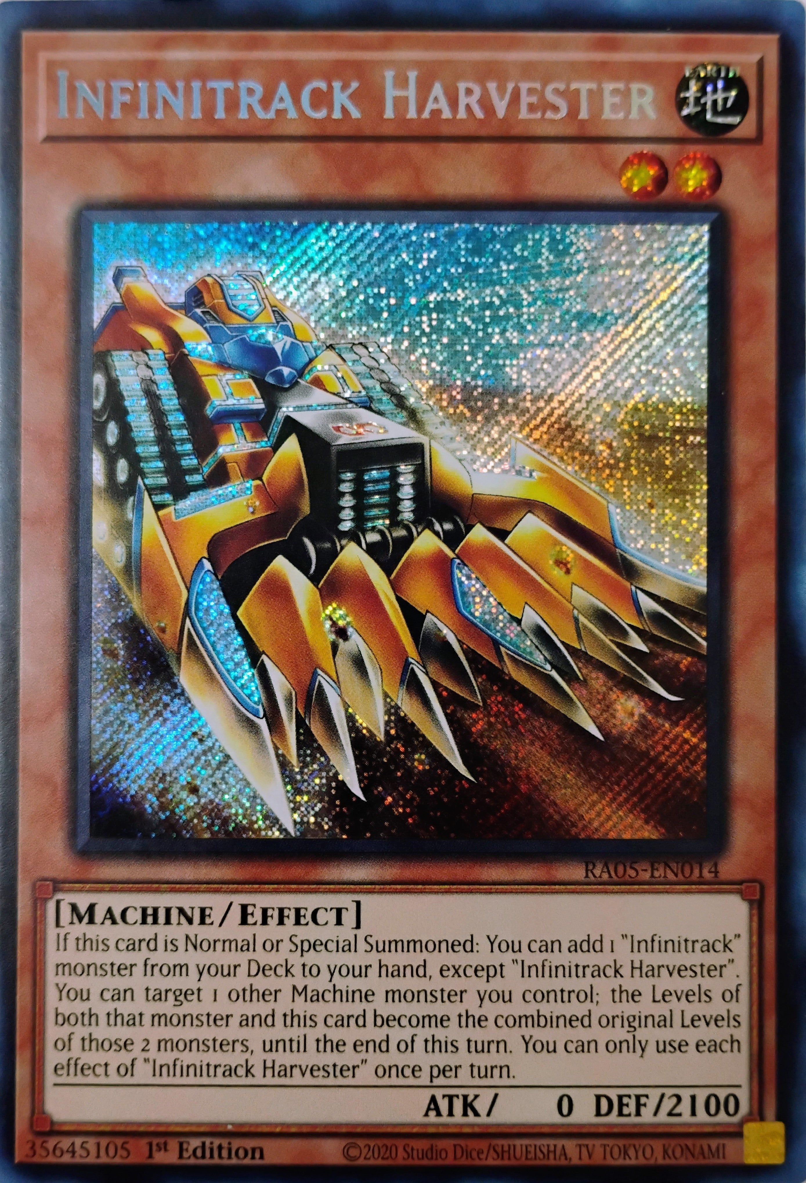 Yugioh! Infinitrack Harvester Ra05-en014 1st edition Secreta