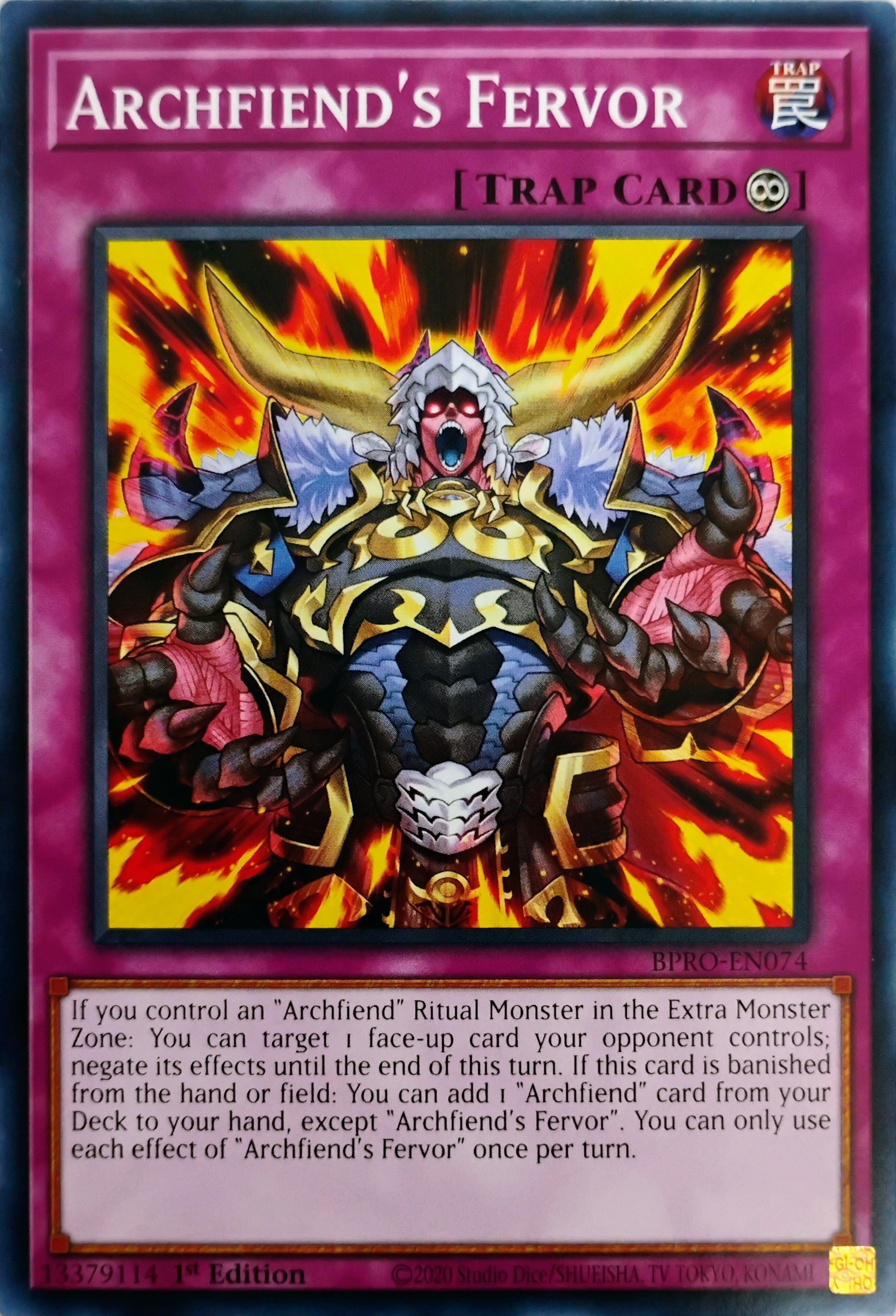 Yugioh! Archfiend's Fervor Bpro-en074