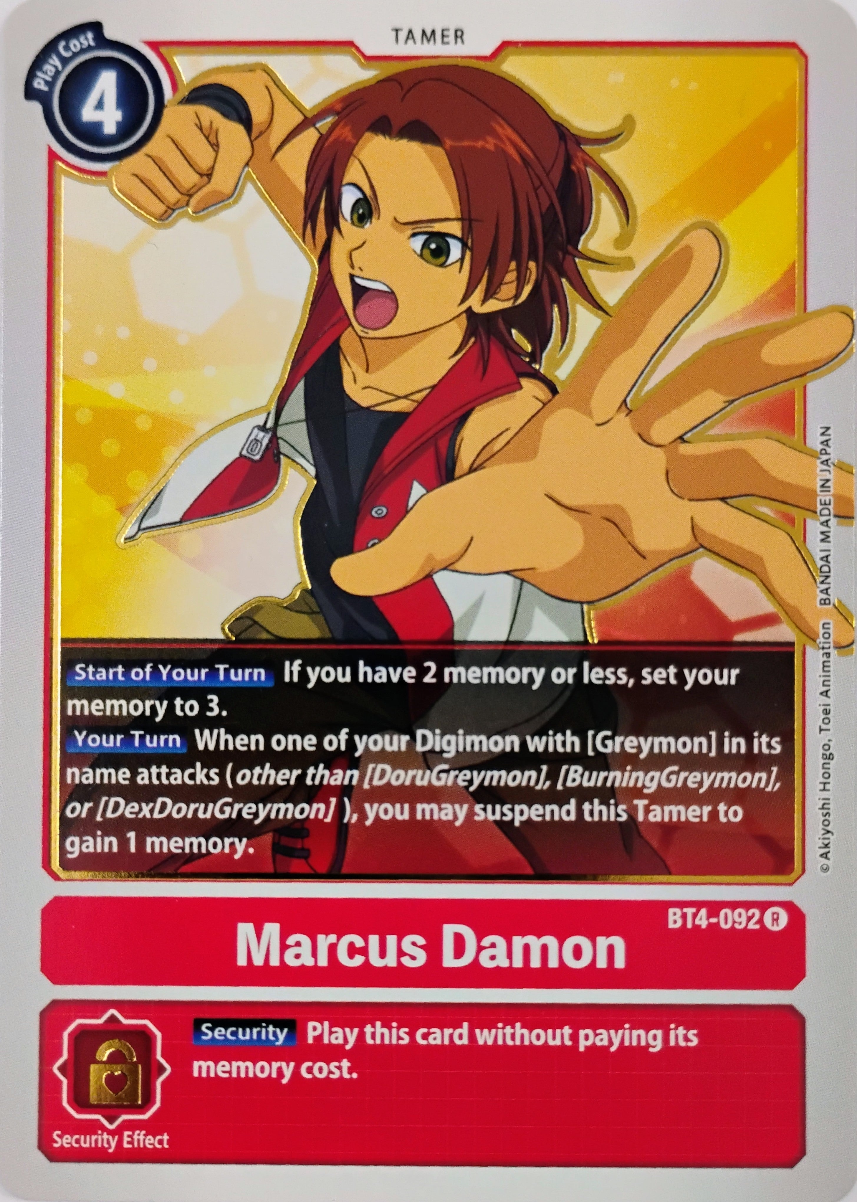 Digimon tcg Marcus Damon Bt4-092 Rare
