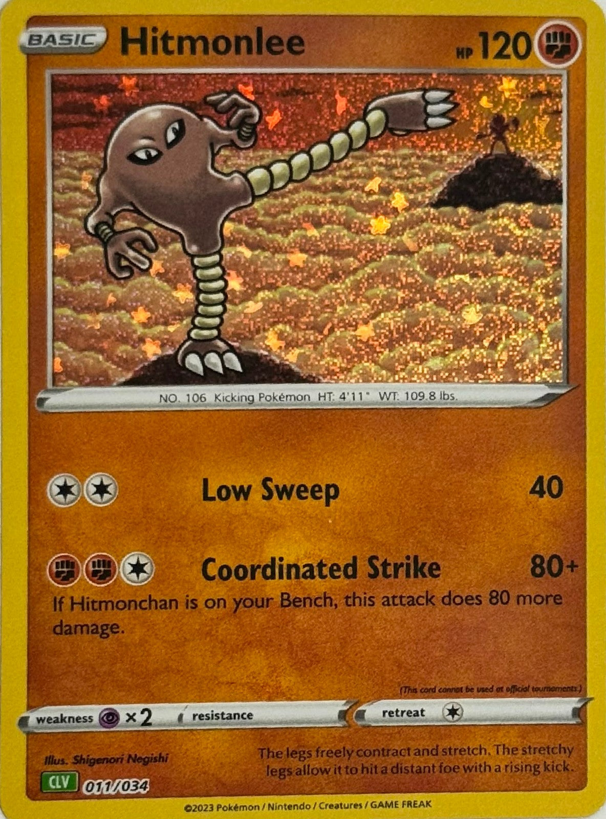 Pokémon Tcg Hitmonlee 011/034 Holo (CLV)